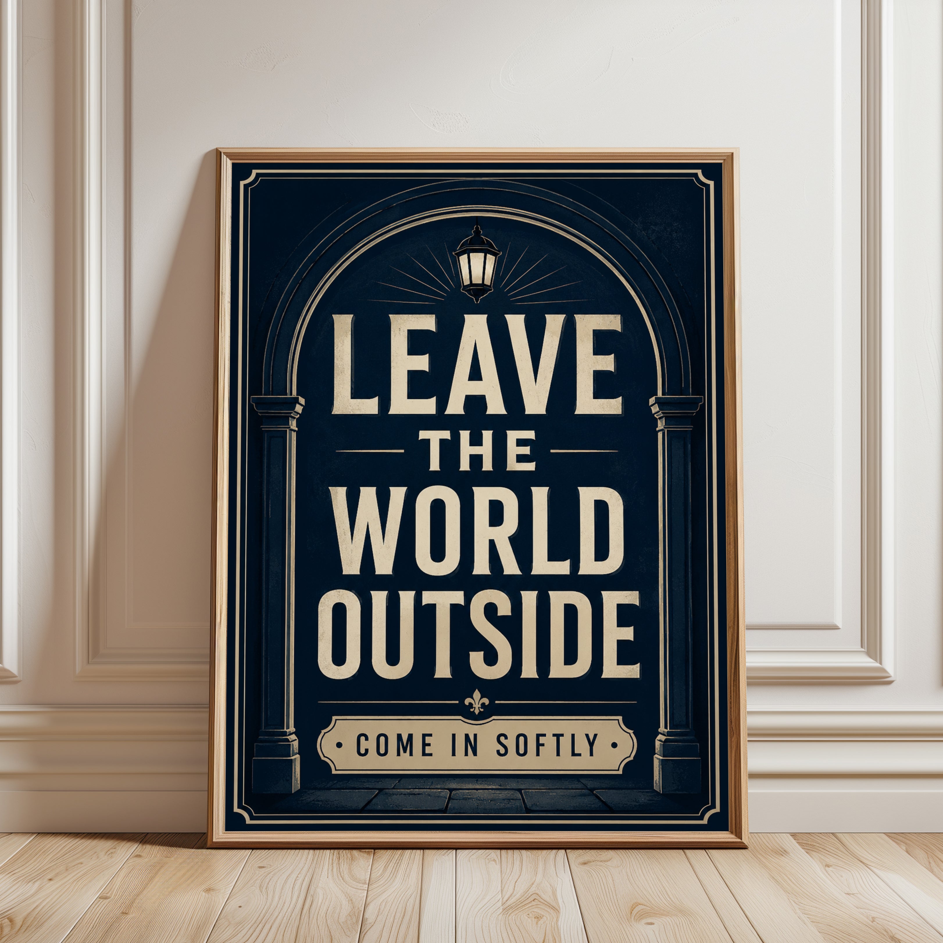 Entryway Wall Art – Welcome Sign Print - framed detail