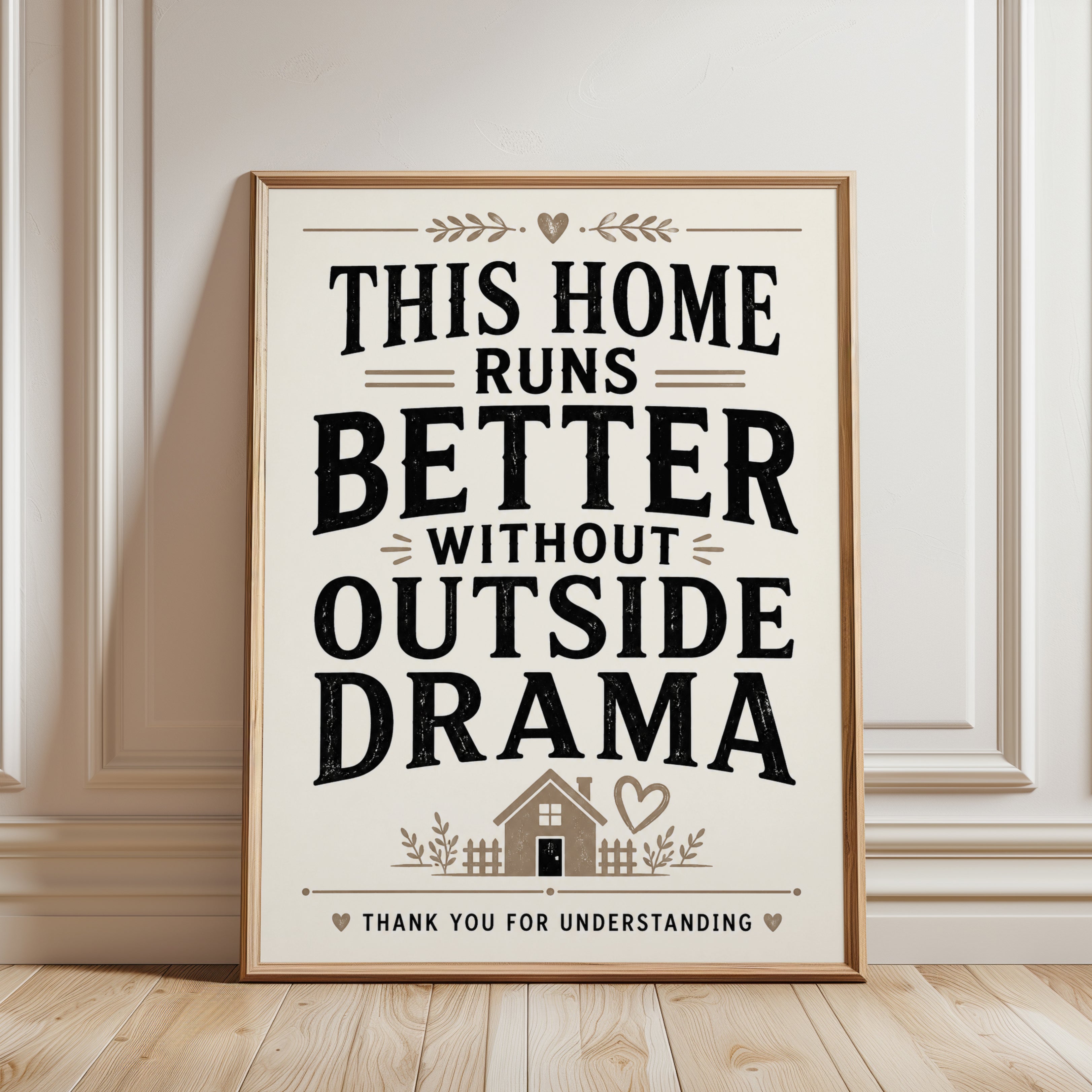 Funny Home Quote Print - framed detail
