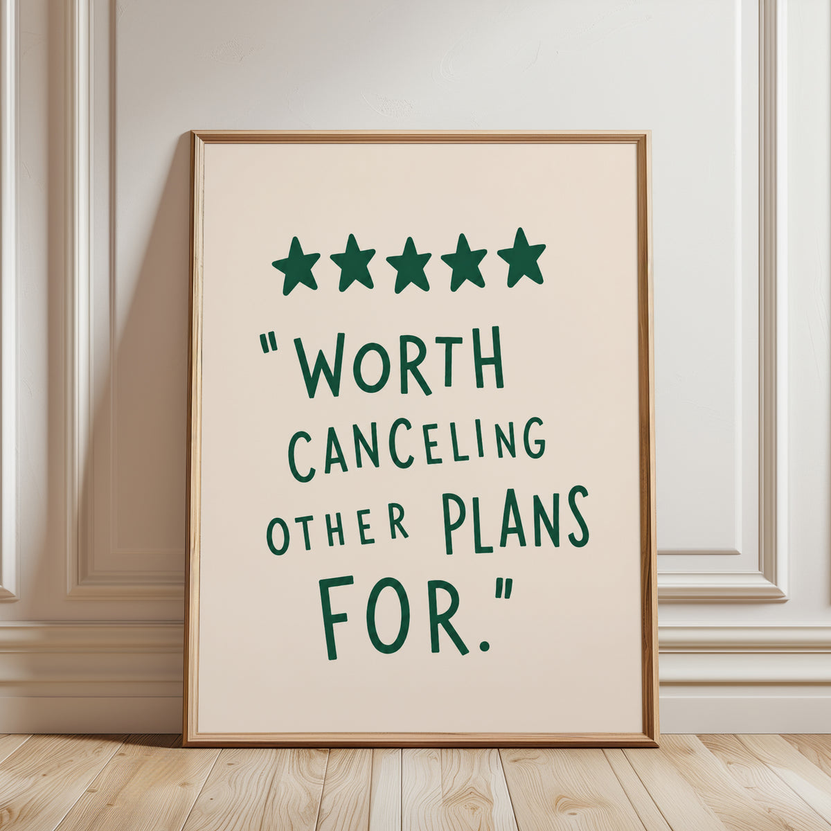 Five Star Quote Print: Funny Review Style Art (Office or Living Room) - framed detail