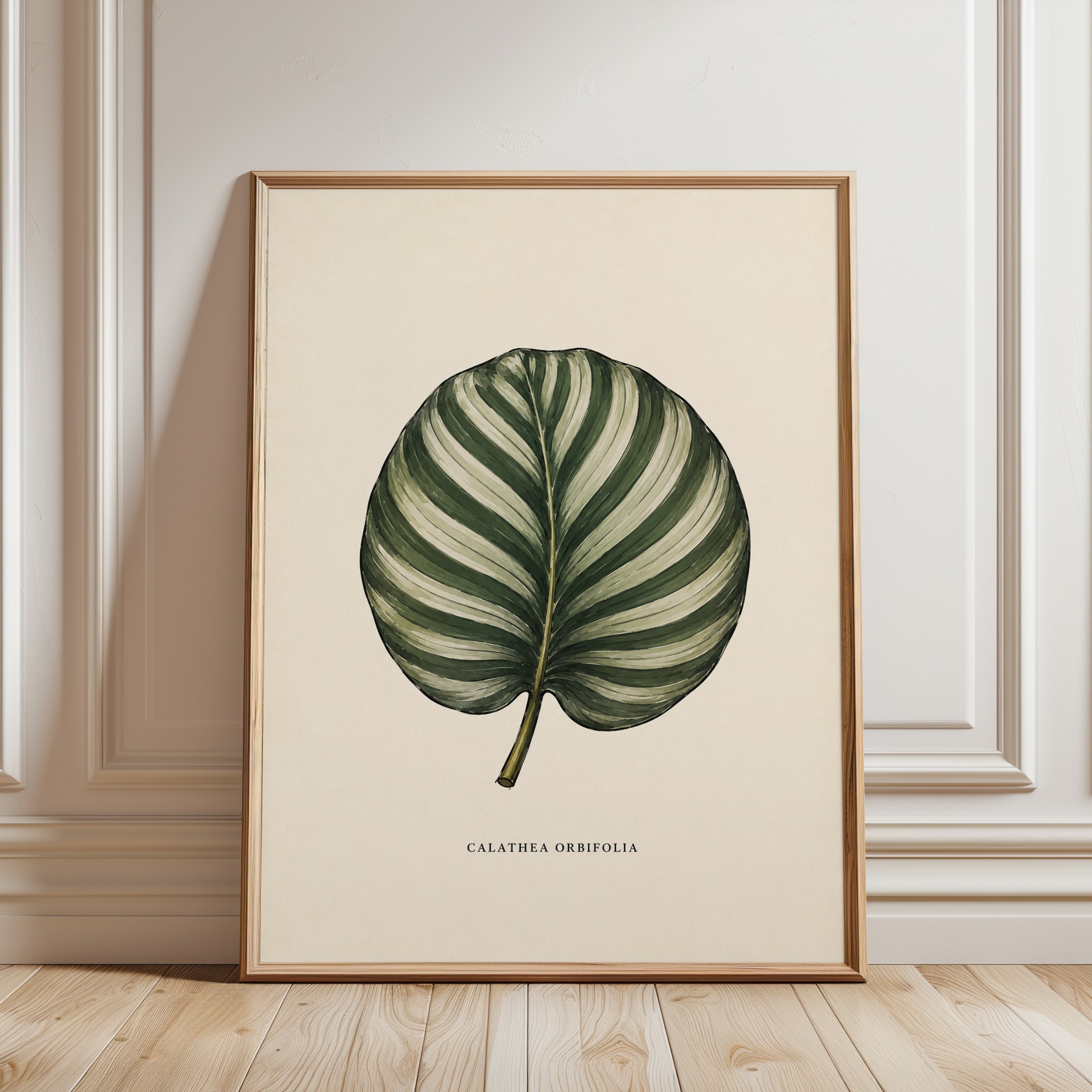 Calathea Wall Art – Botanical Leaf Print - framed detail