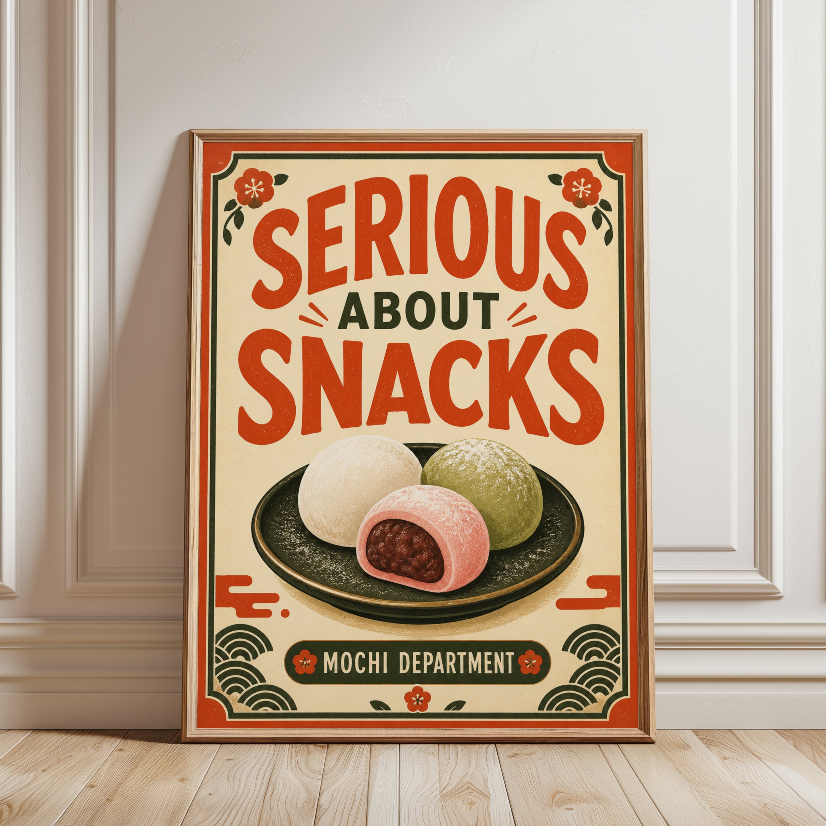 Kitchen Food Poster – Mochi Wall Art - framed detail