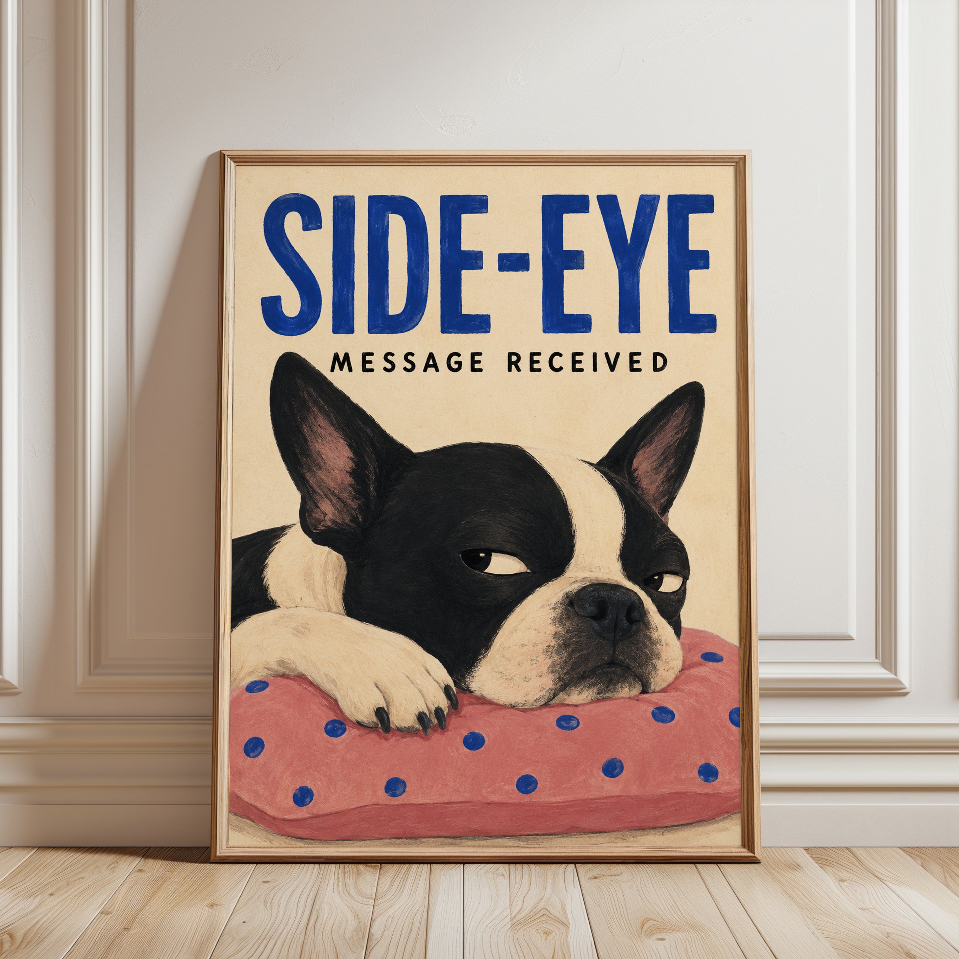 Funny Dog Poster - framed detail