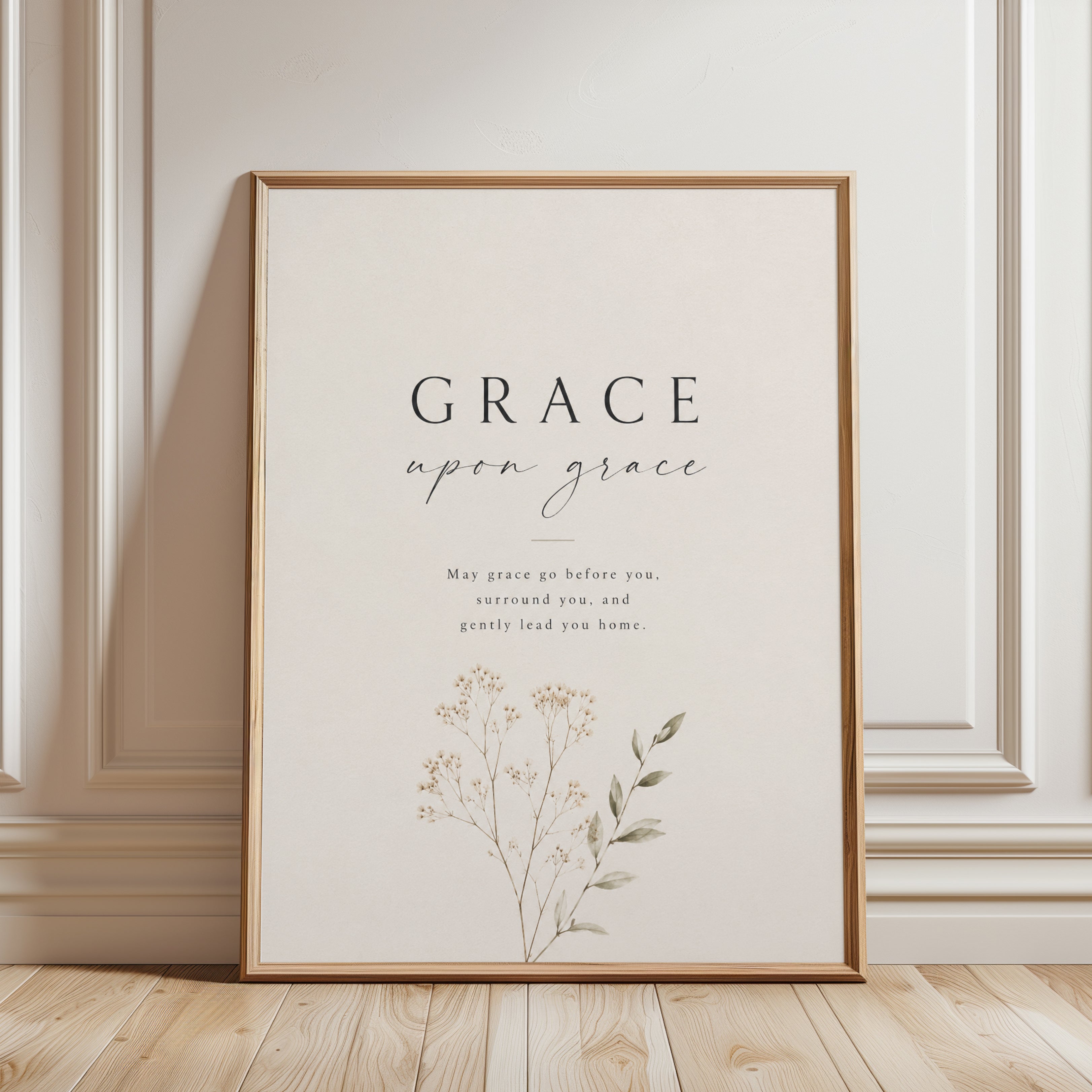 Grace Wall Art Print – Inspirational Quote - framed detail