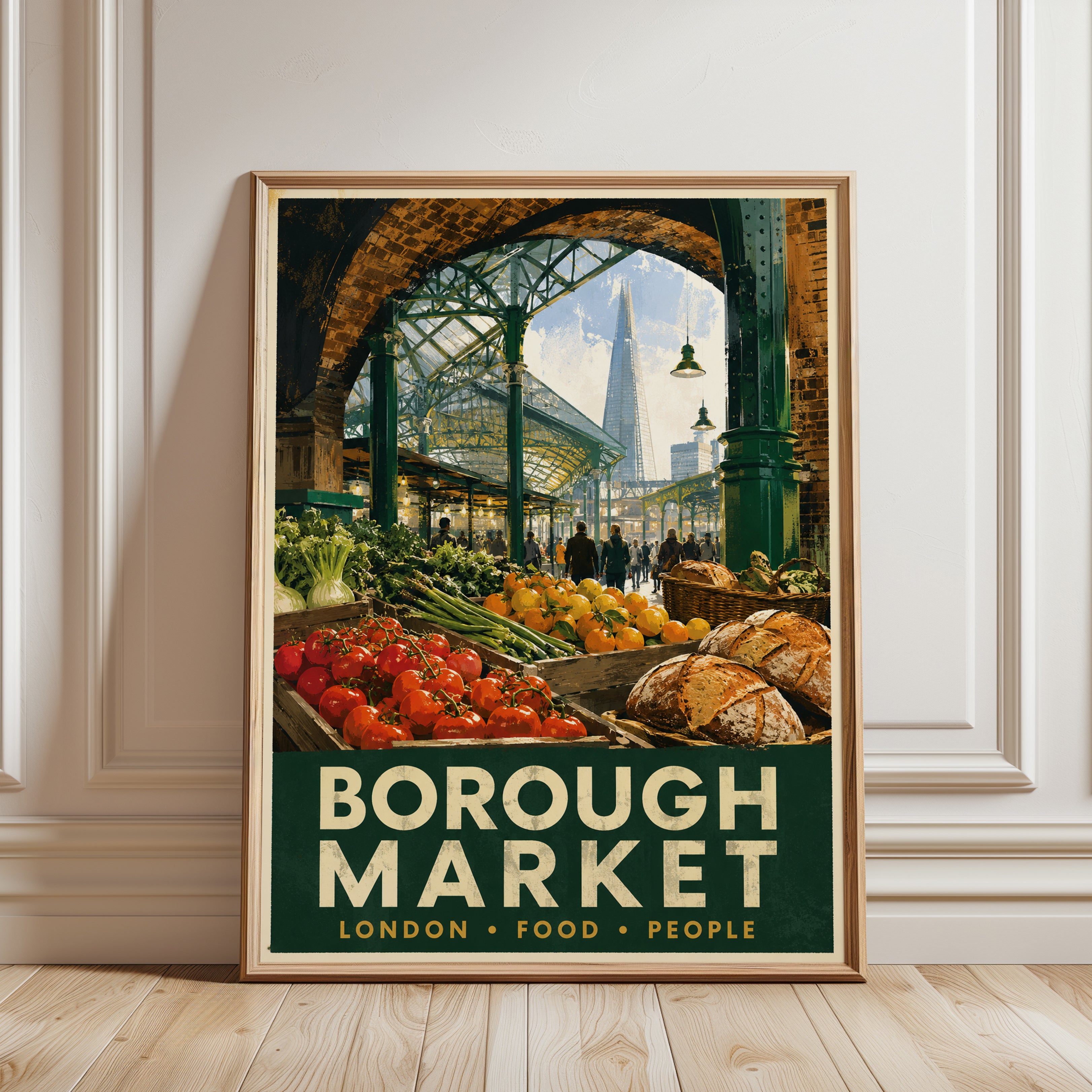 Borough Market London Food Print - framed detail