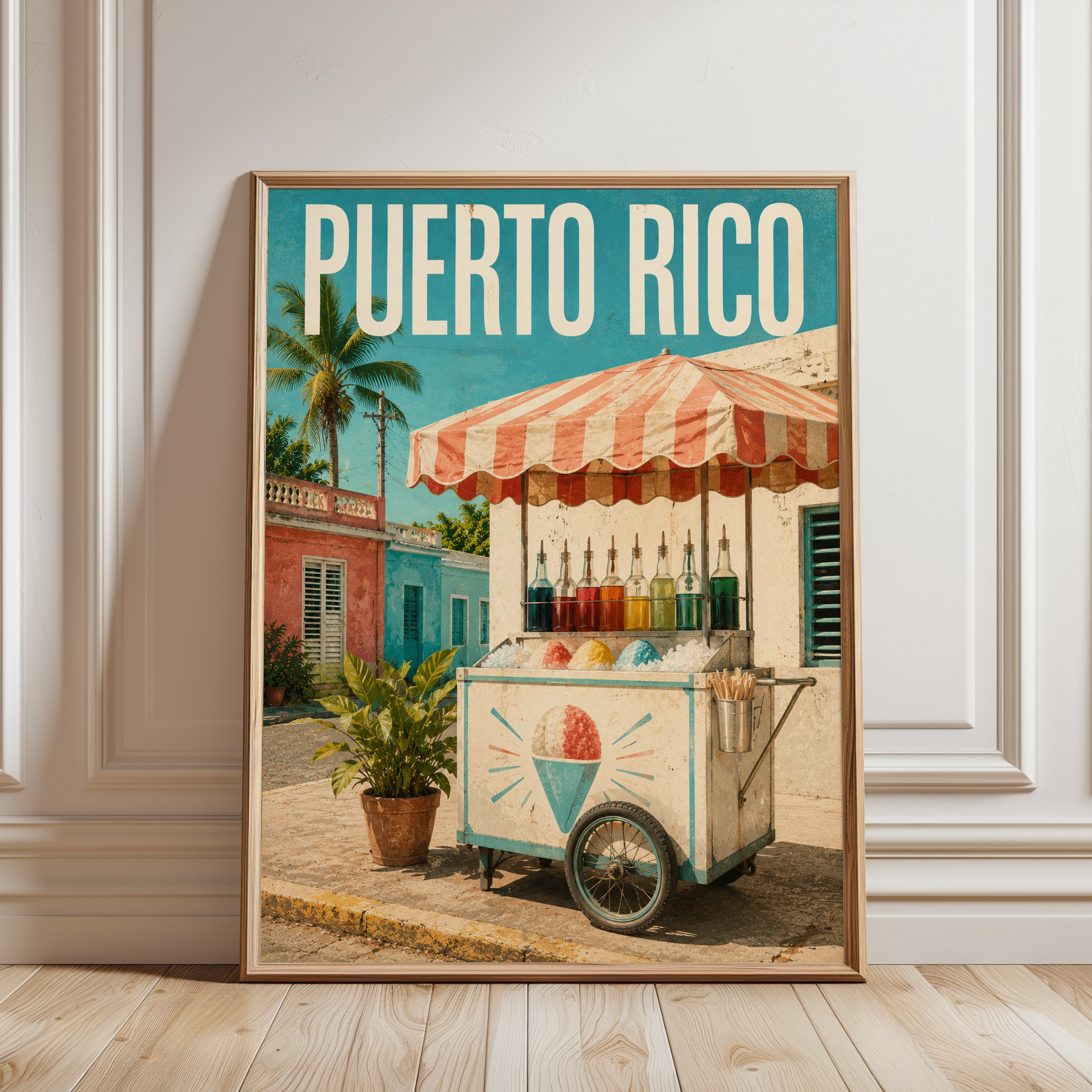 Puerto Rico Poster – Vintage Travel Print - framed detail