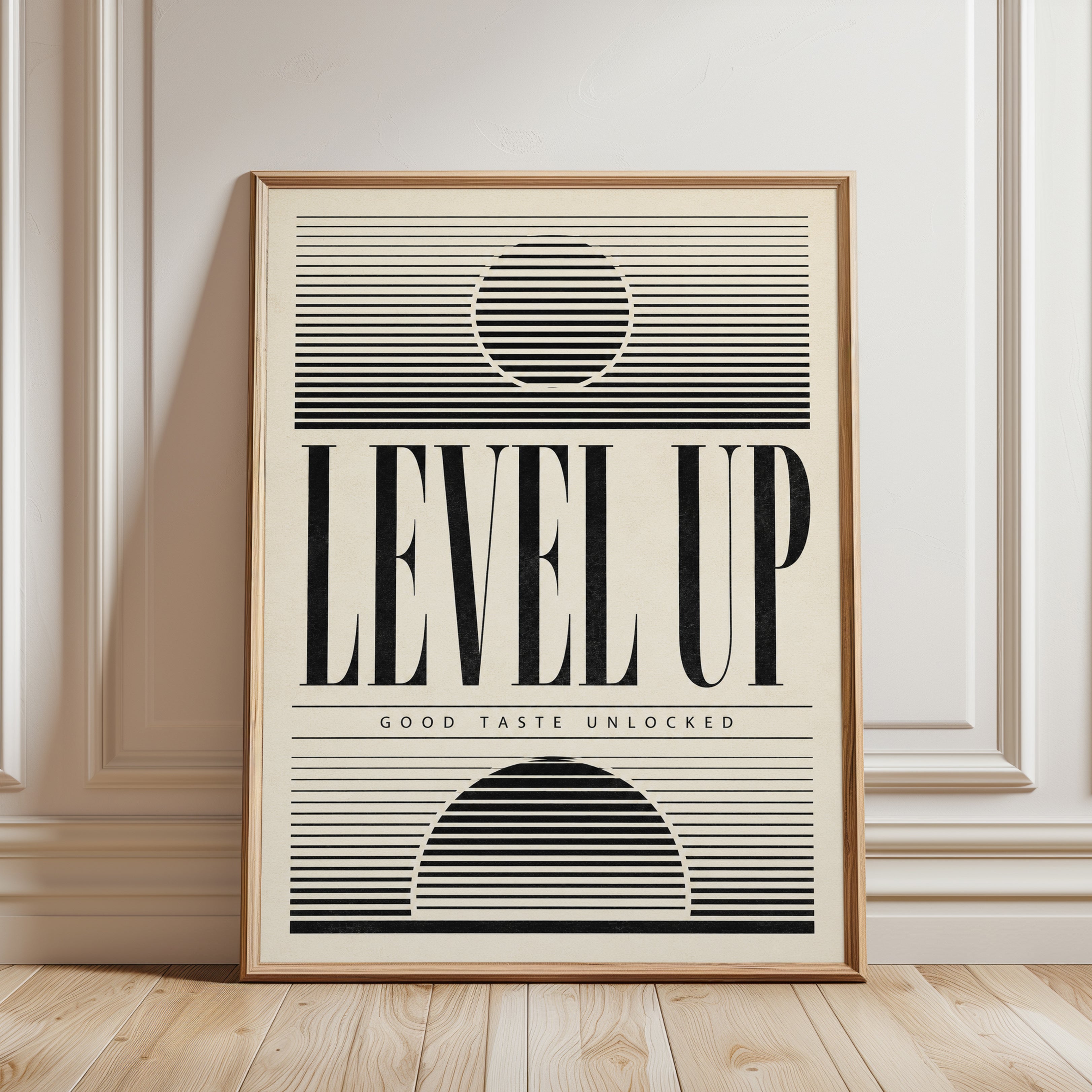 Level Up Wall Art – Typography Print - framed detail