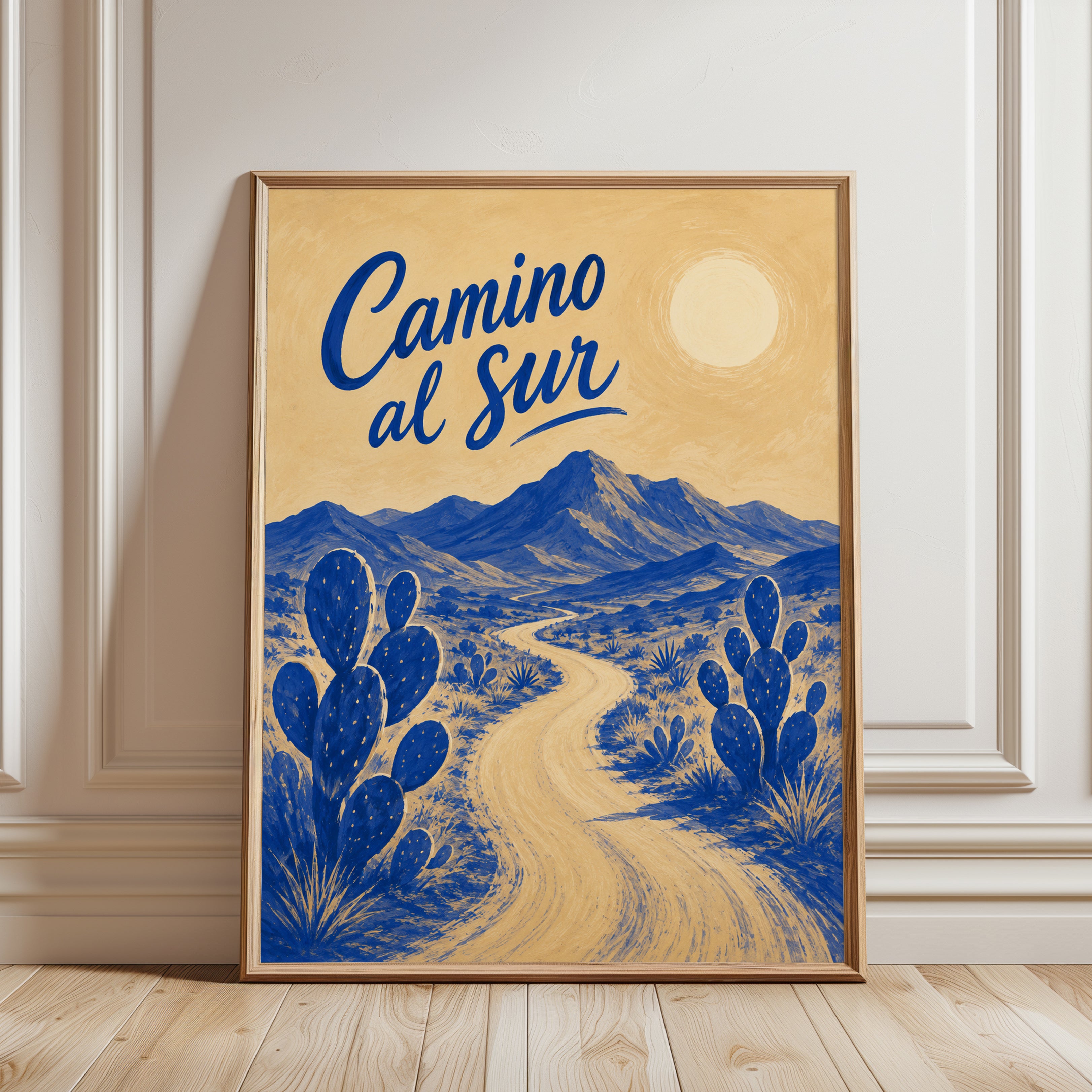 Desert Landscape Wall Art – Travel Poster Print - framed detail