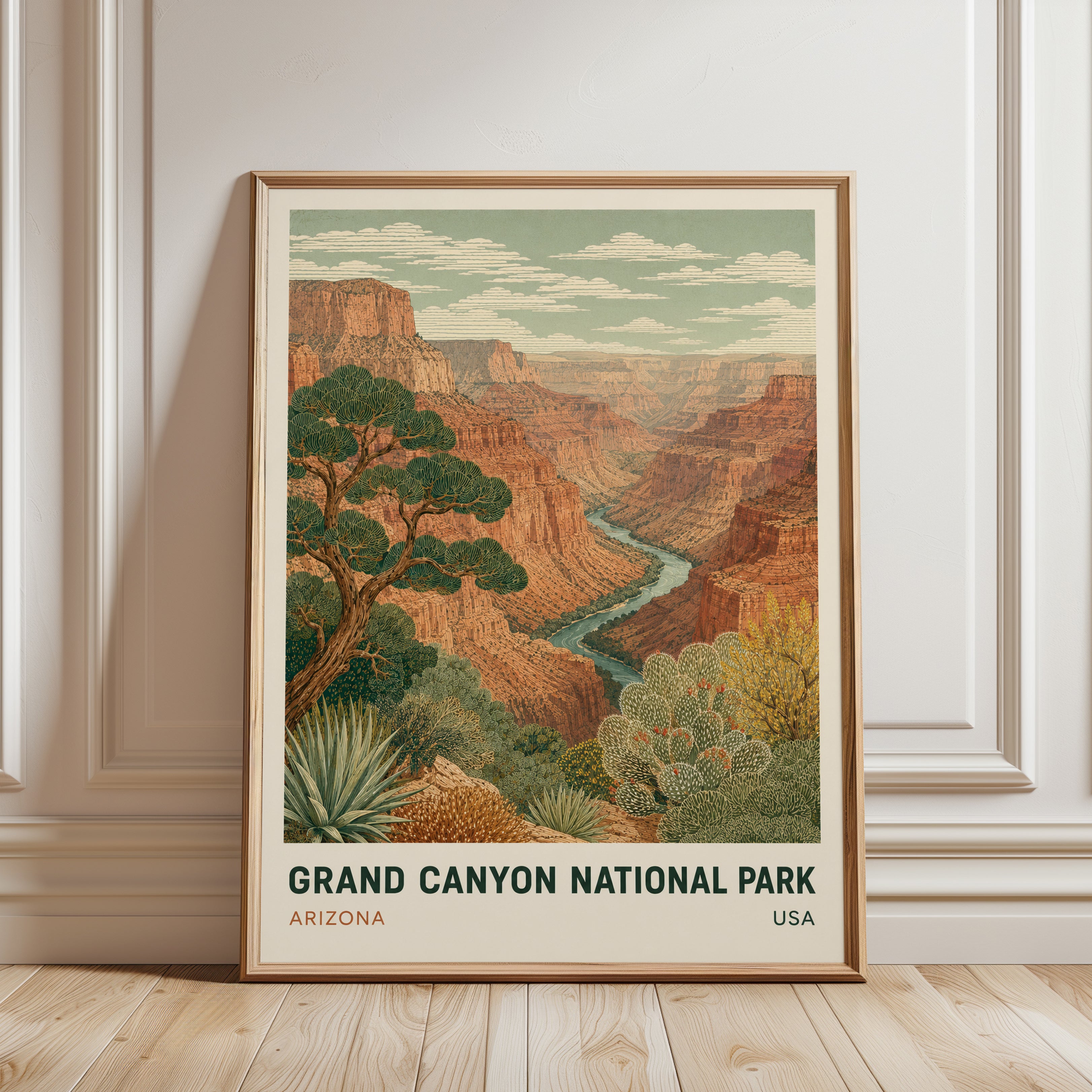 Grand Canyon Poster – Arizona National Park Print - framed detail