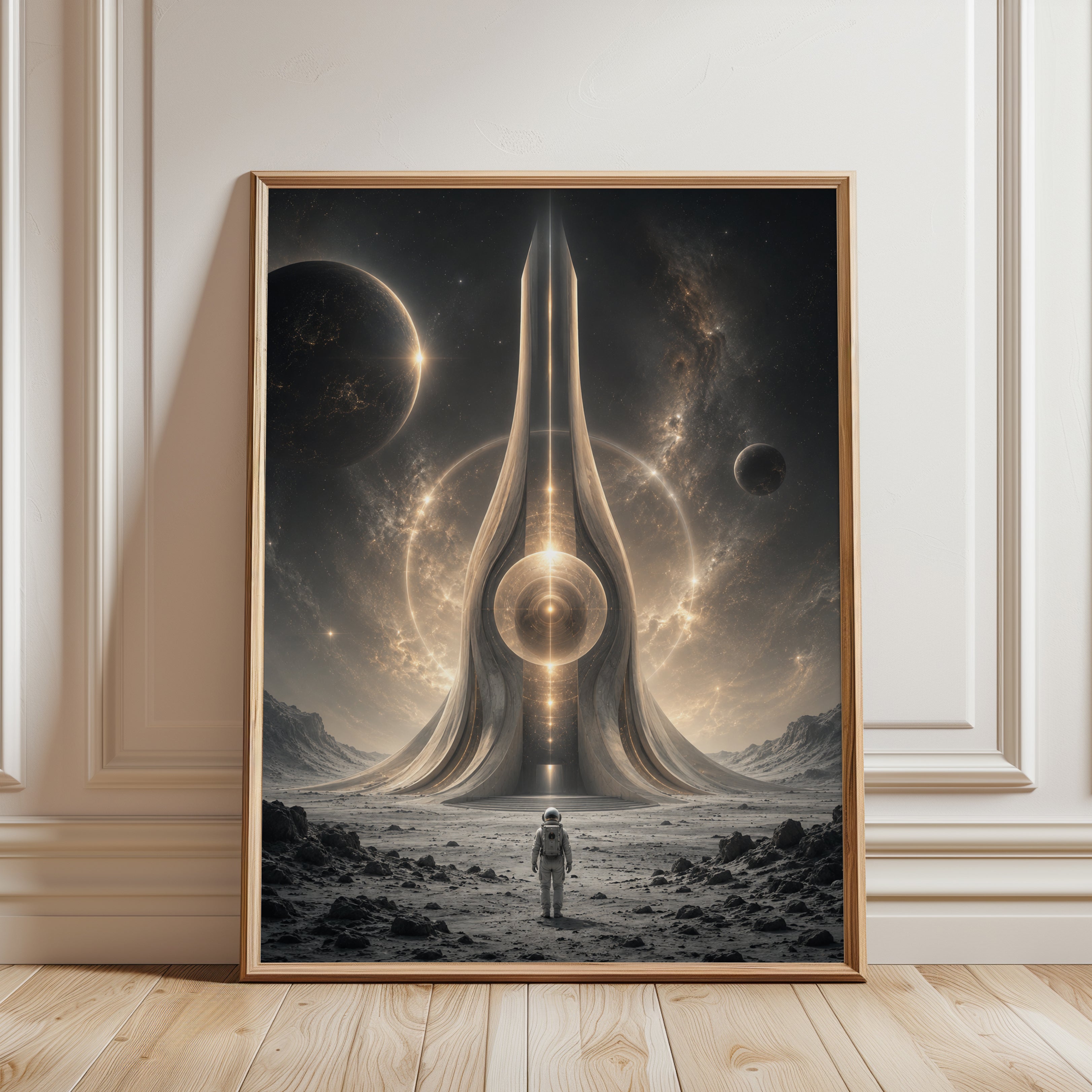 Space Explorer Wall Art – Sci Fi Poster - framed detail