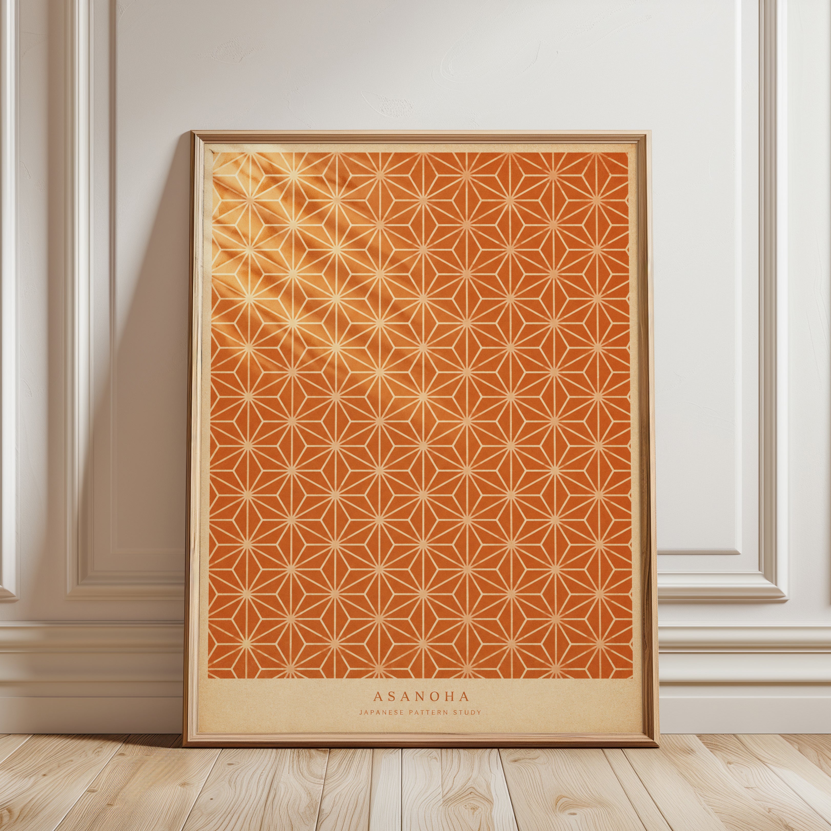 Asanoha Wall Art Print: Japanese Hemp Leaf Pattern - framed detail