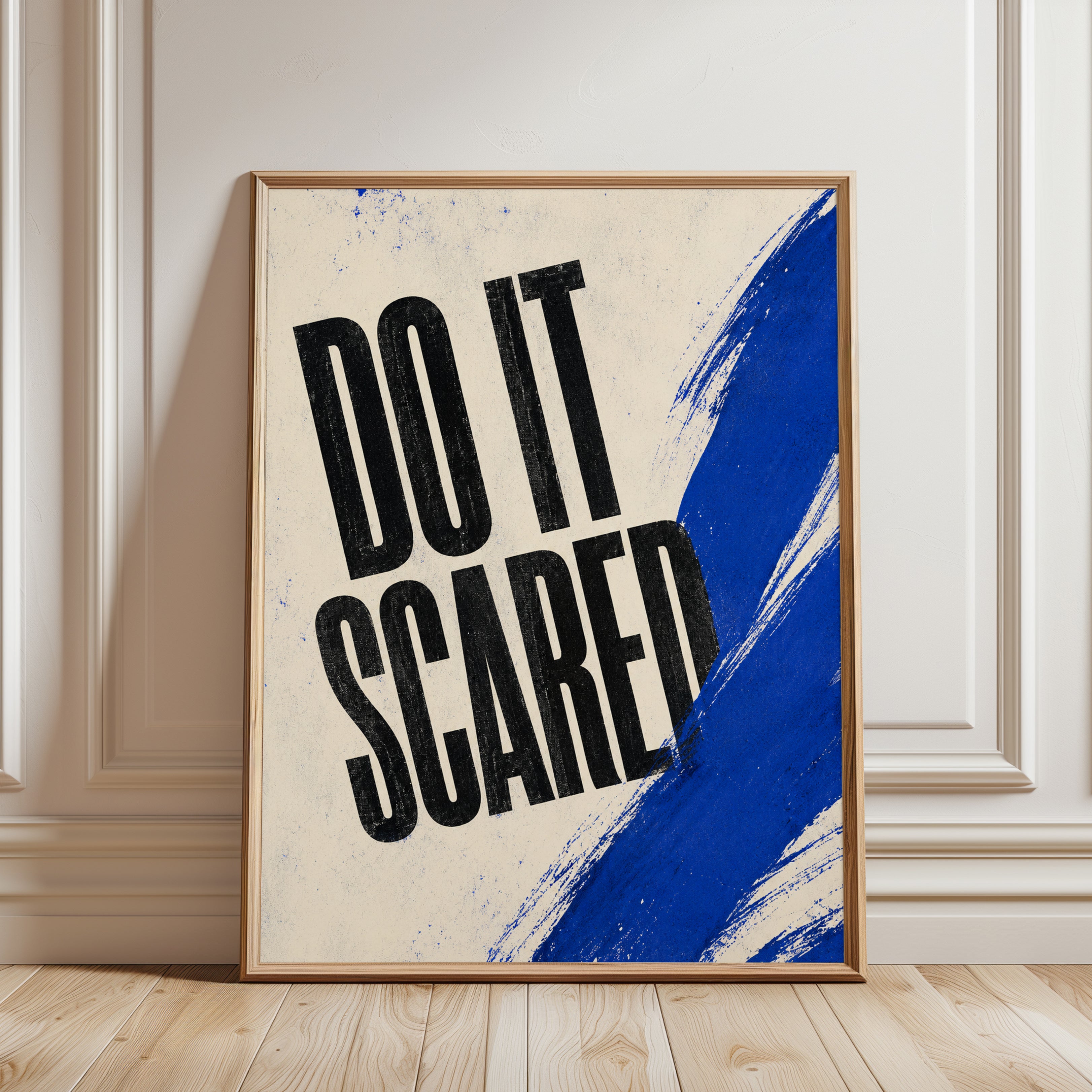 Motivational Wall Art – Do It Scared Print - framed detail