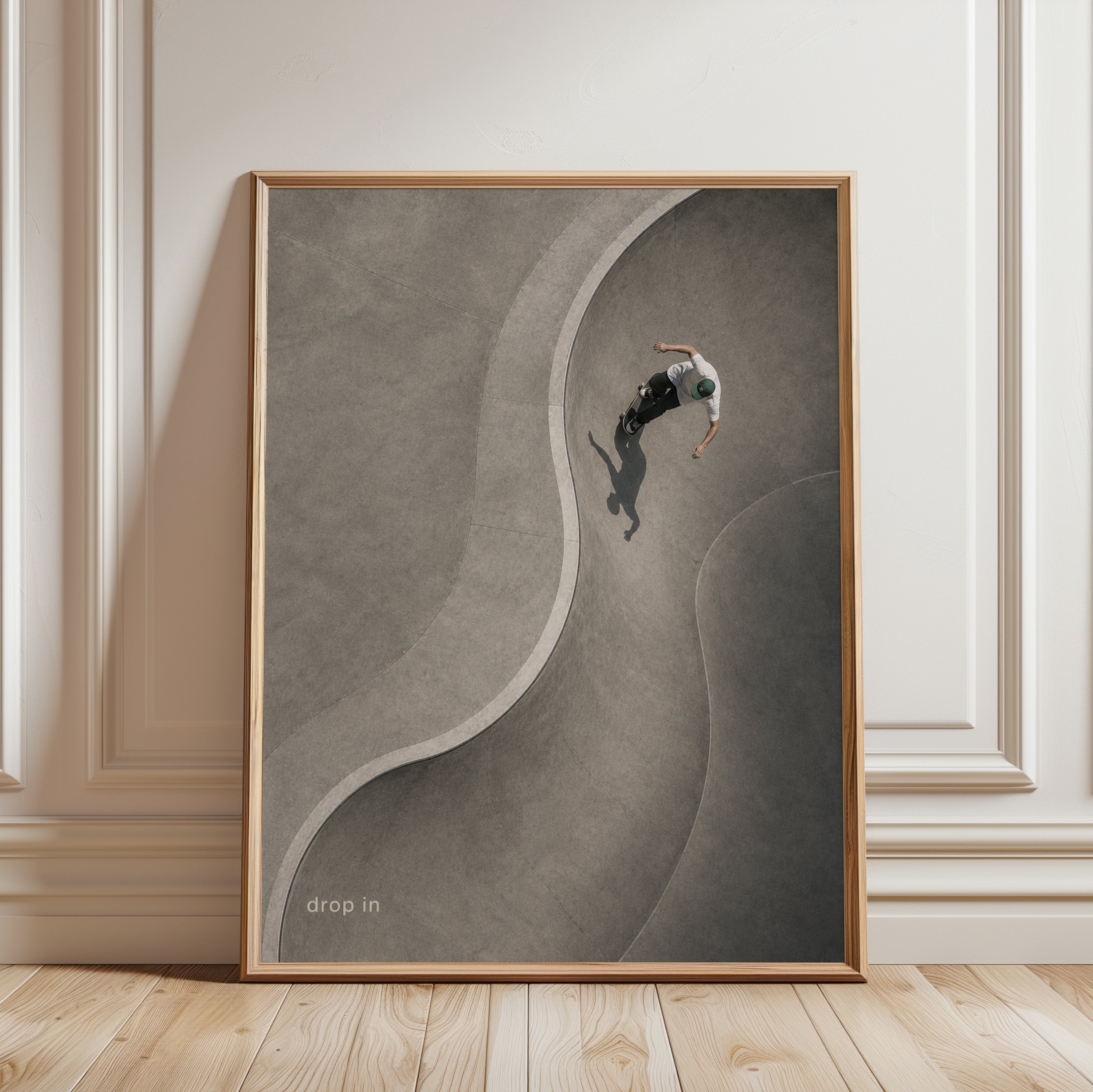 Skate Park Wall Art – Skateboarding Print - framed detail