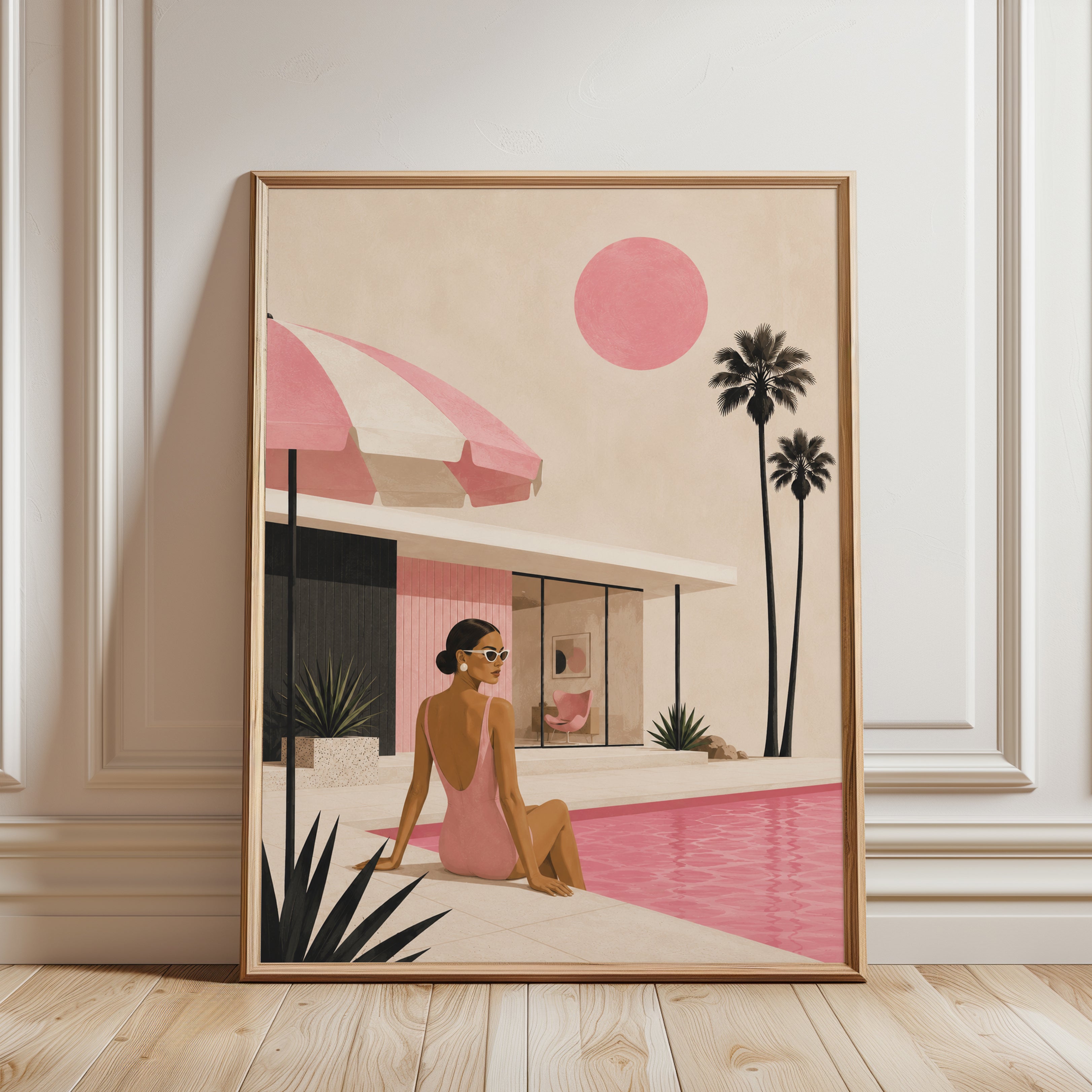 Palm Springs Wall Art – Mid Century Modern Print - framed detail