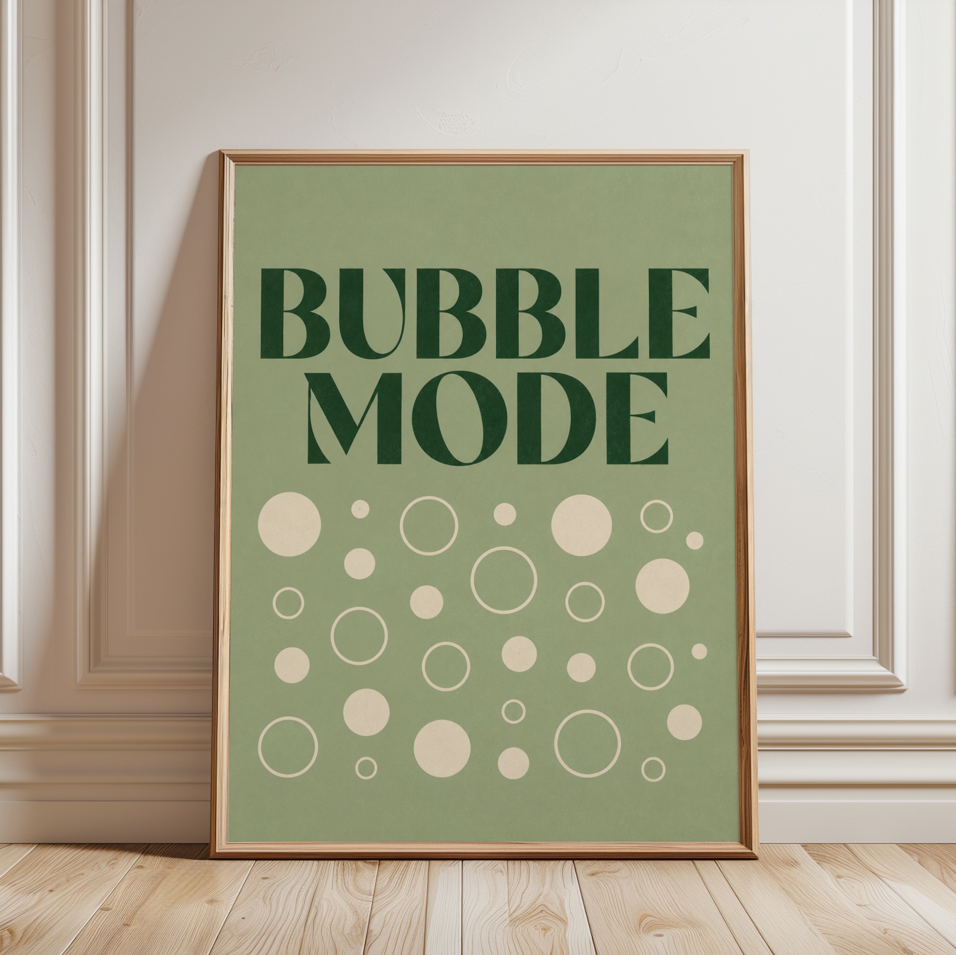 Retro Bubble Mode Print - framed detail