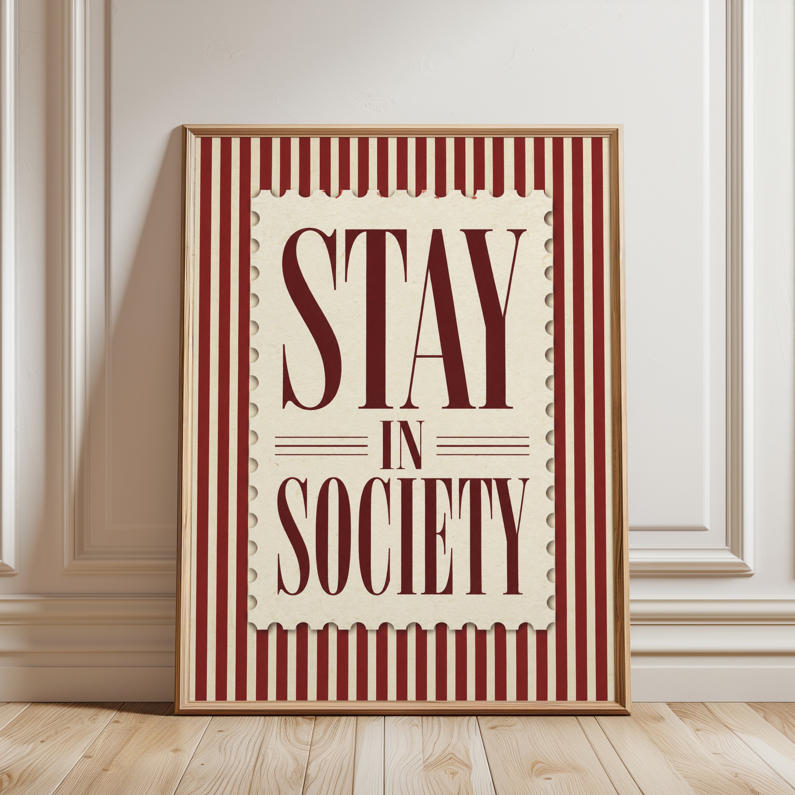Vintage Typography Print - framed detail