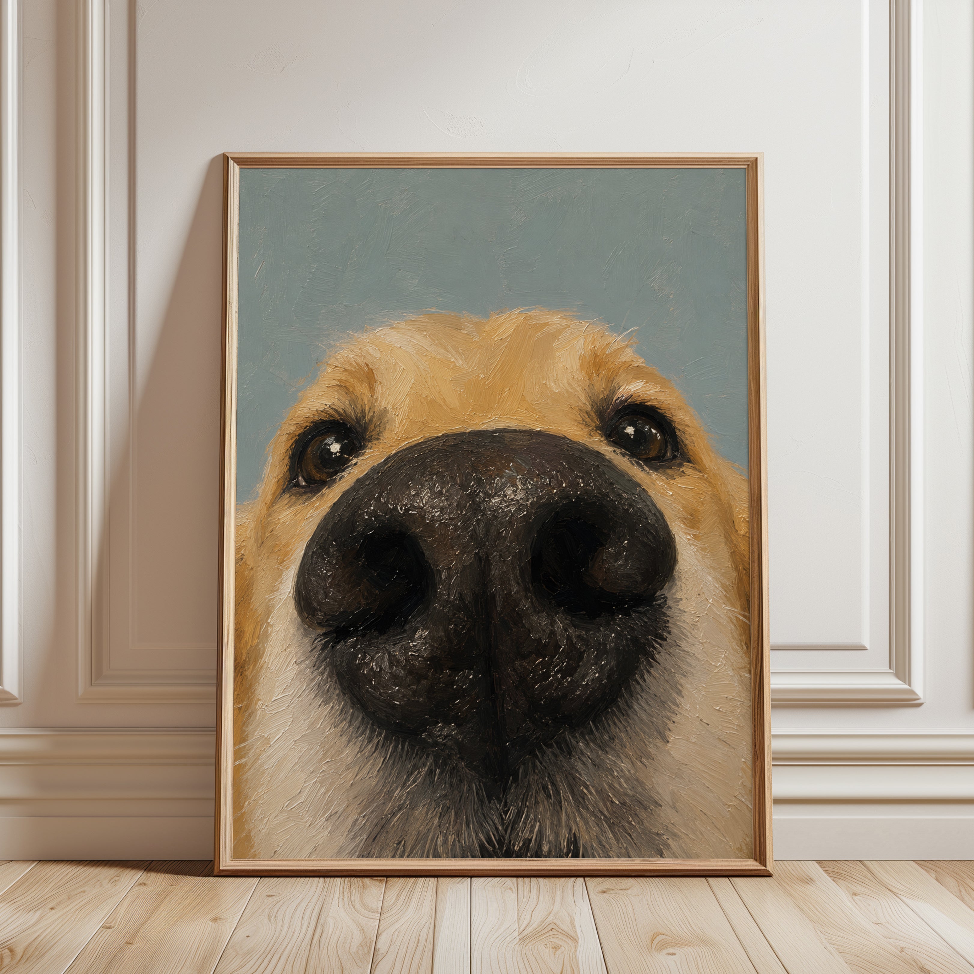 Dog Nose Wall Art – Close Up Animal Print - framed detail