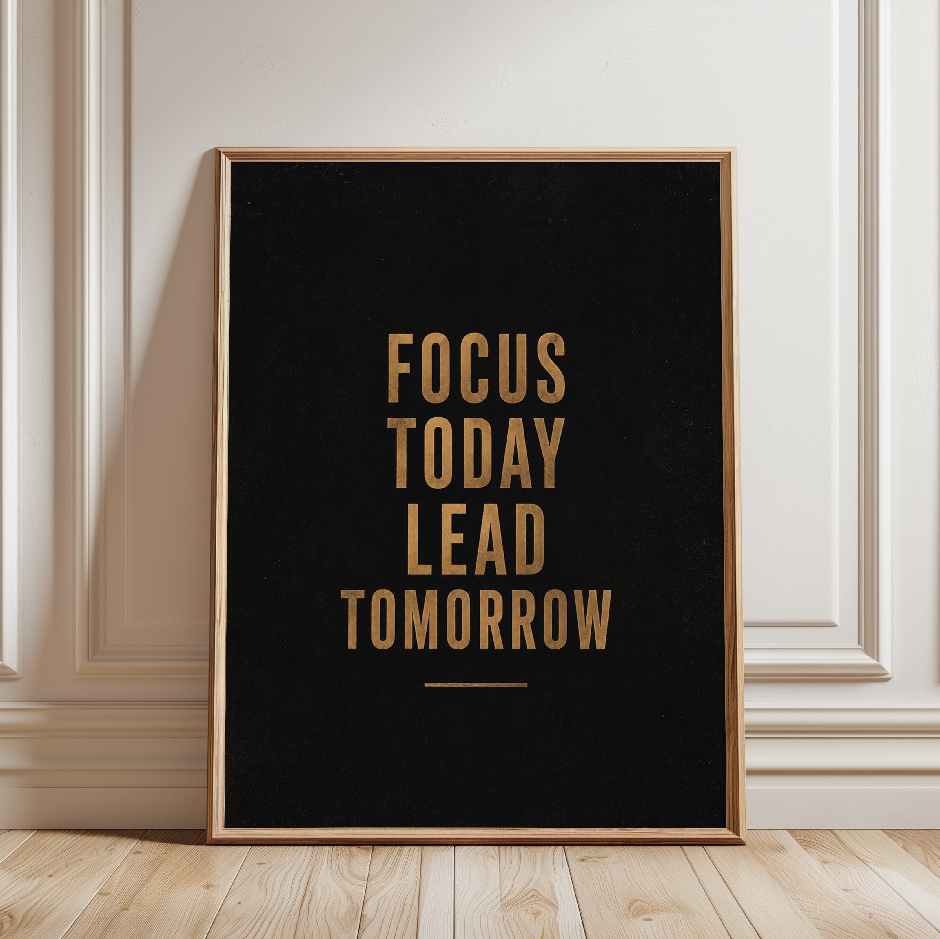 Motivational Office Wall Art – Focus Quote Print - framed detail