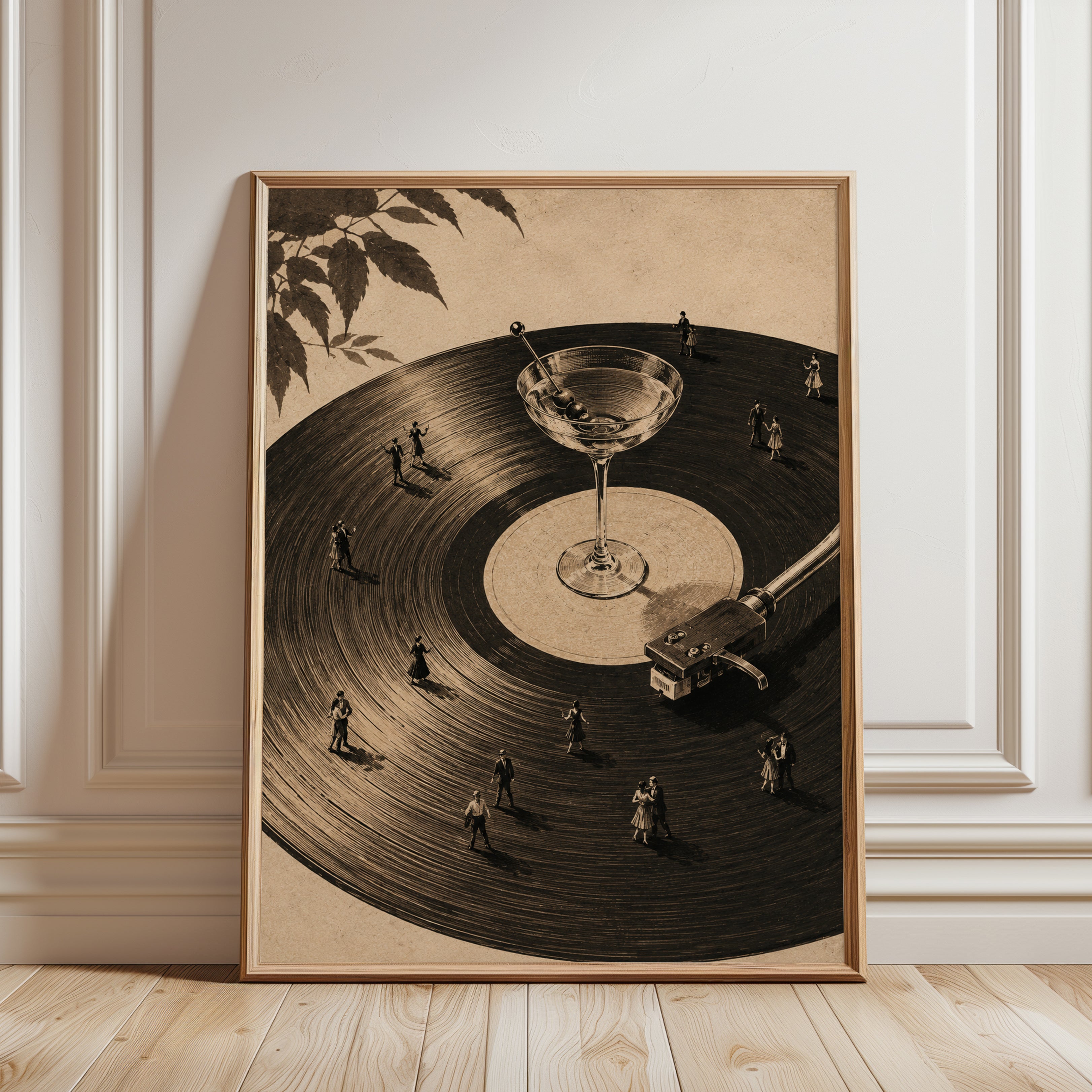 Vinyl Record Wall Art – Surreal Music Print - framed detail