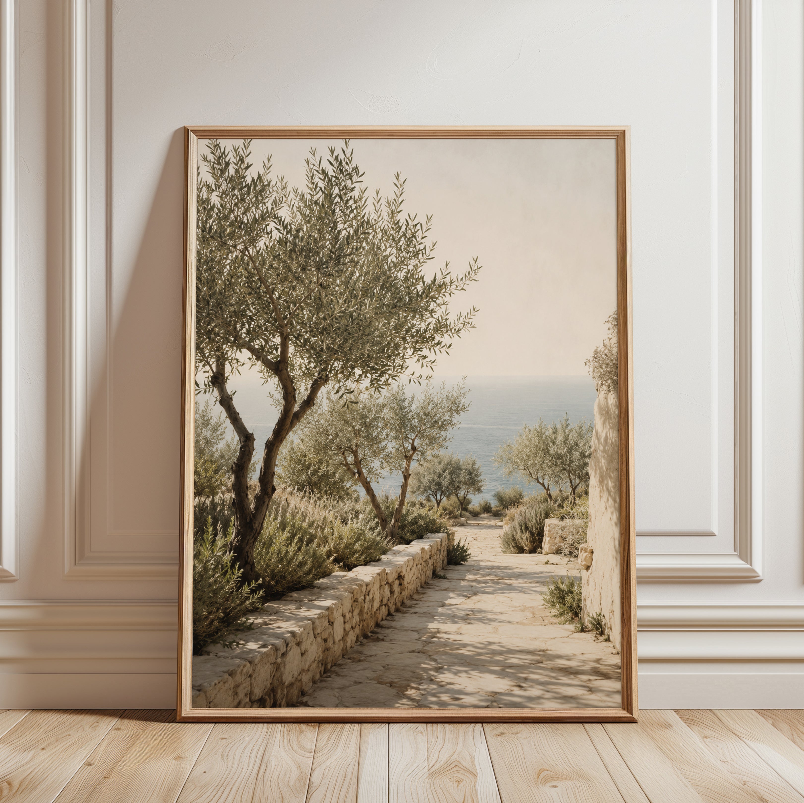 Olive Tree Pathway Wall Art - framed detail