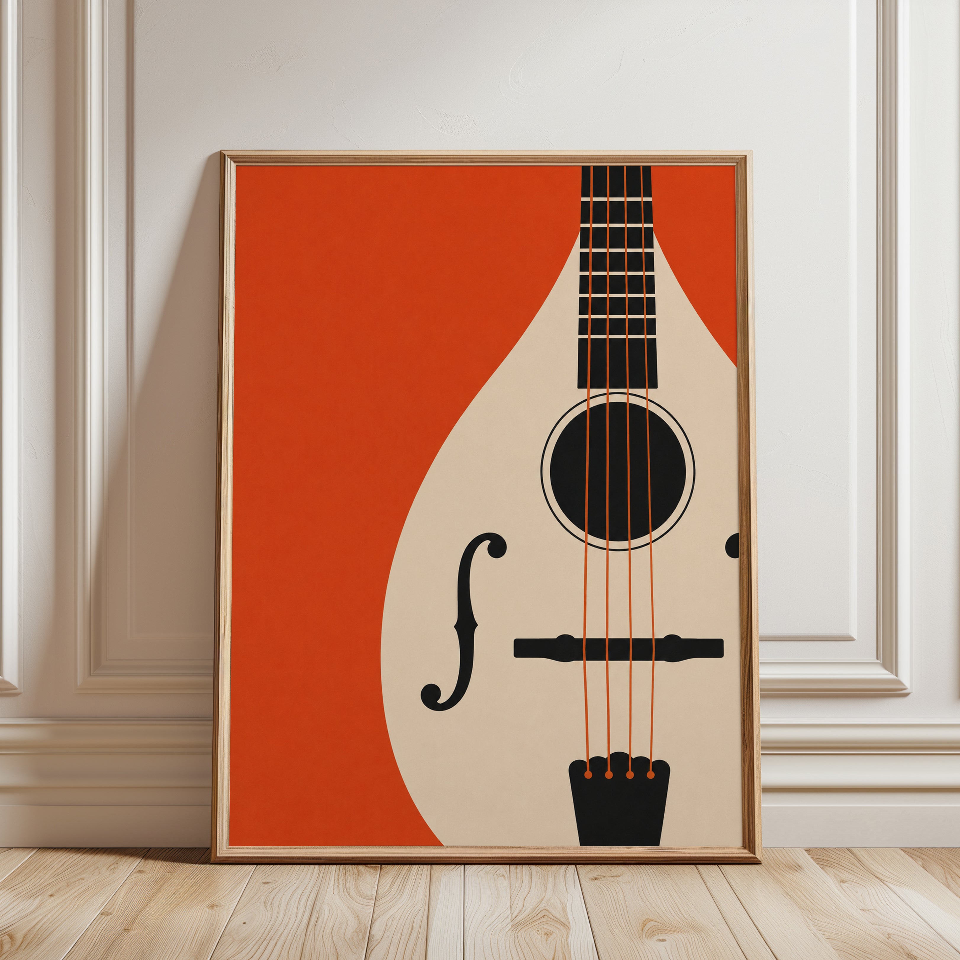 Acoustic Guitar Wall Art – Music Room Decor - framed detail