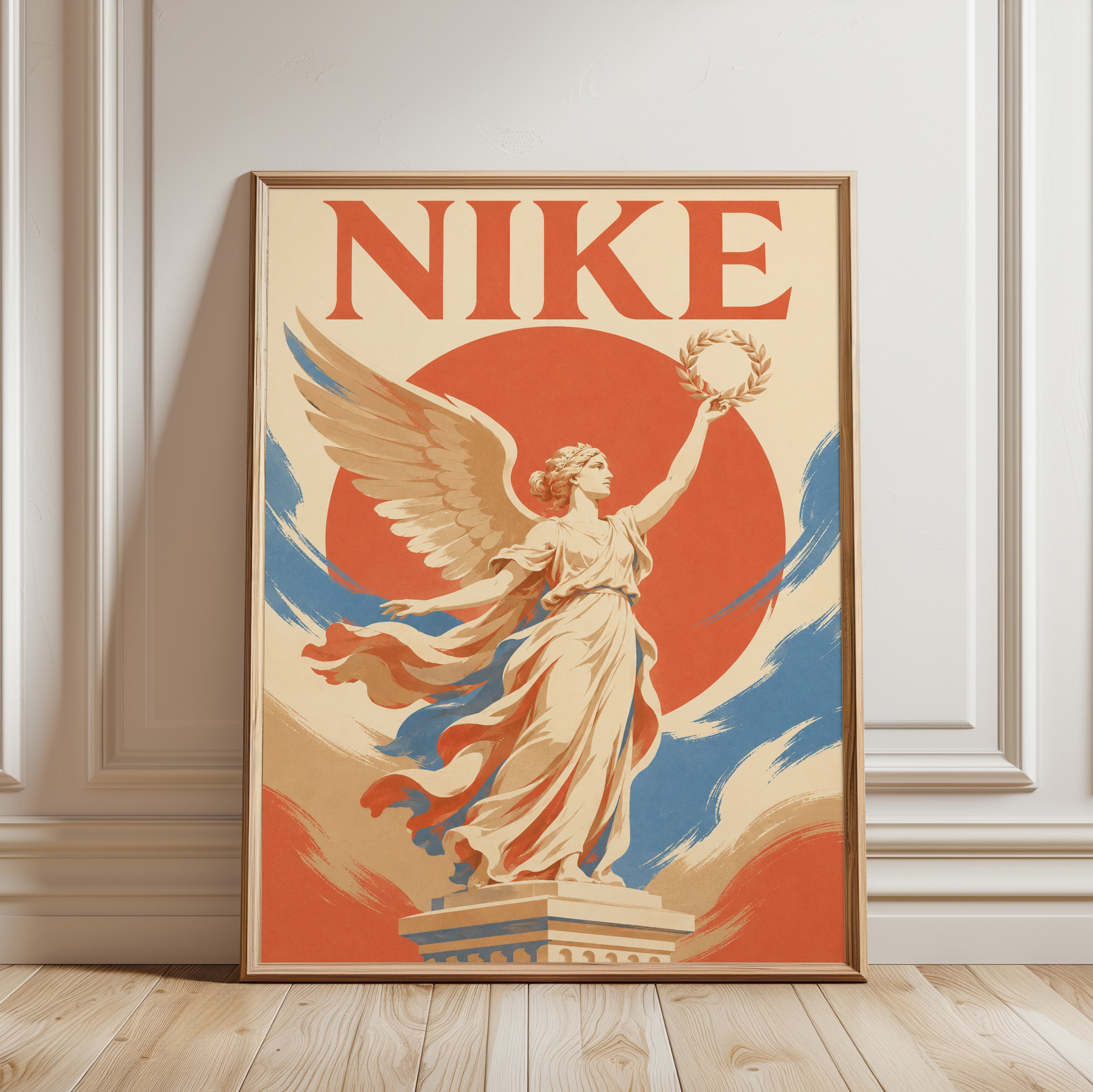 Greek Mythology Poster – Nike Goddess Print - framed detail