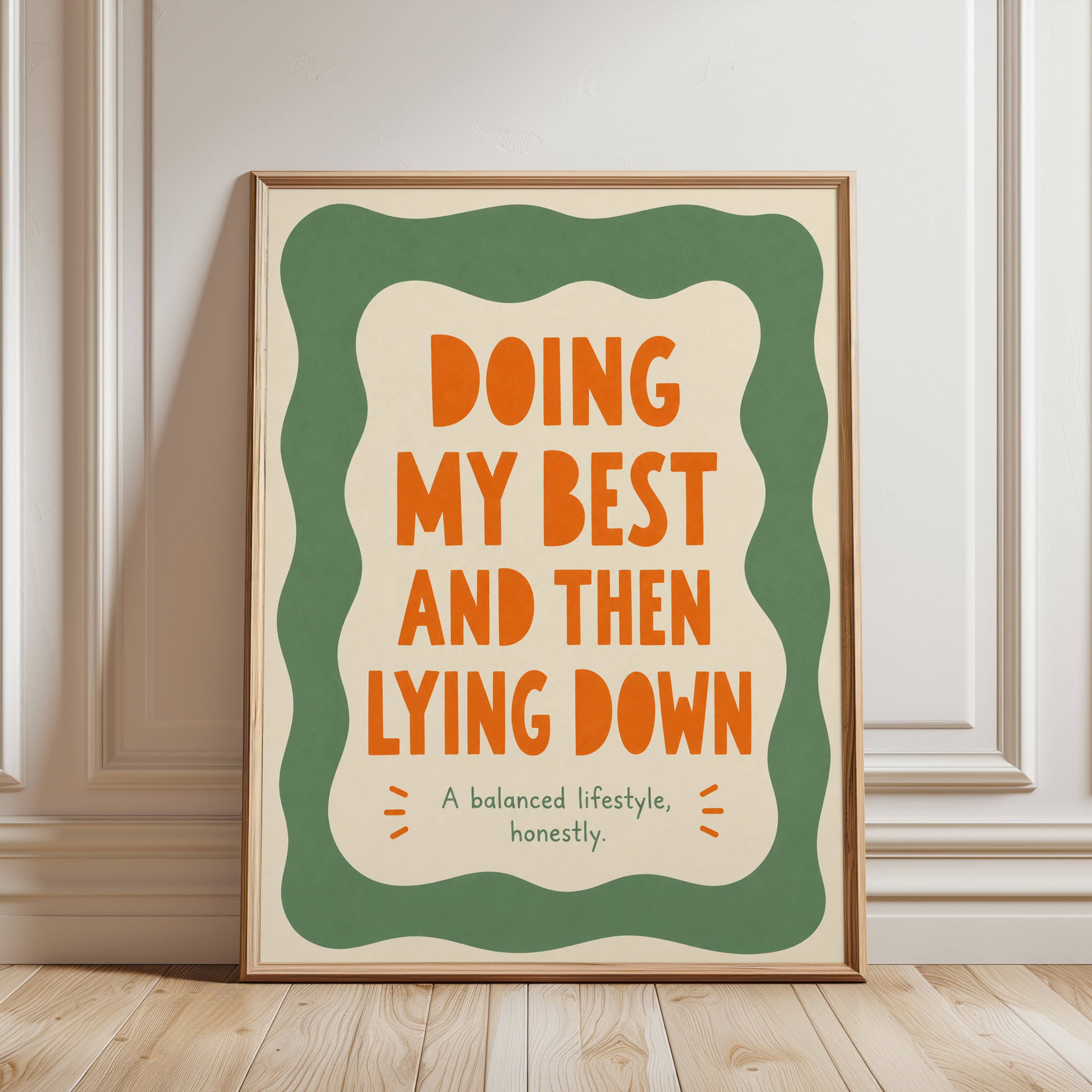 Retro Motivational Quote Print - framed detail