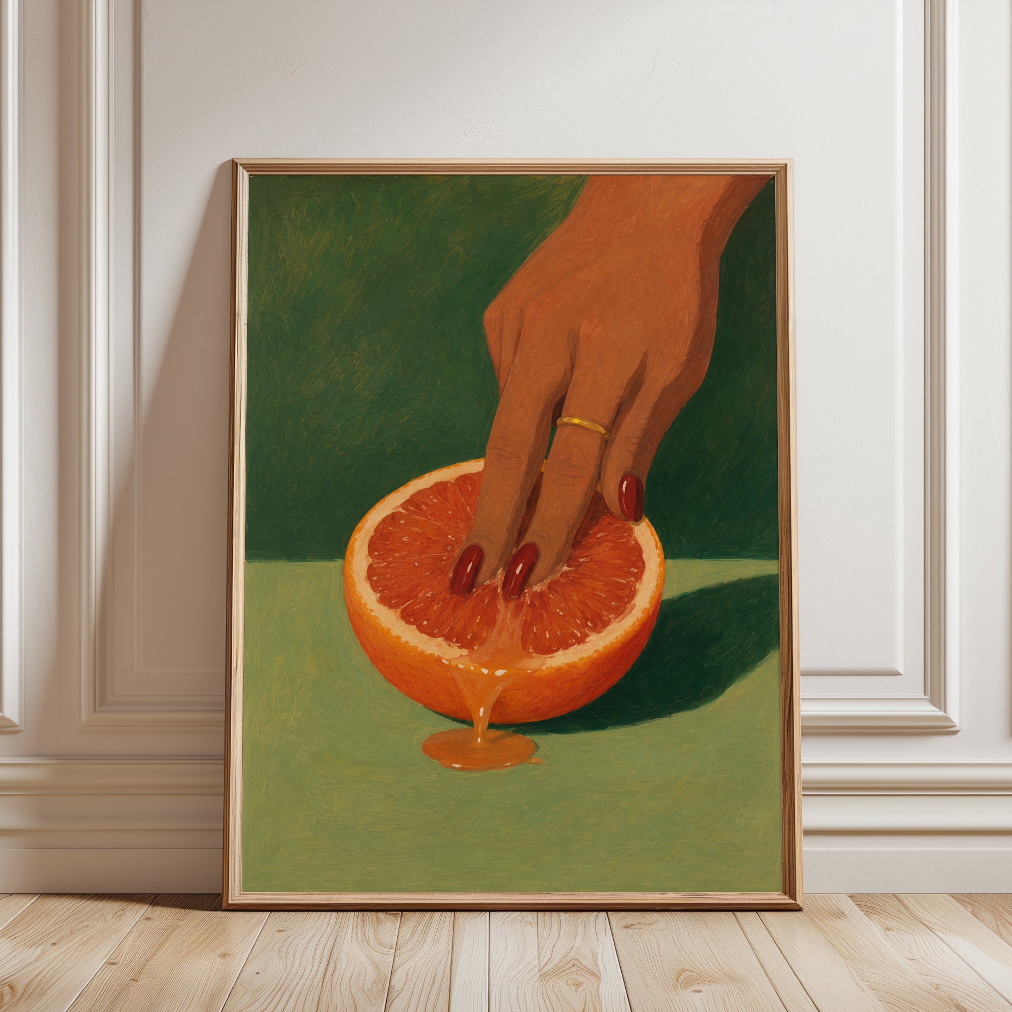 Orange Kitchen Wall Art – Food Print - framed detail