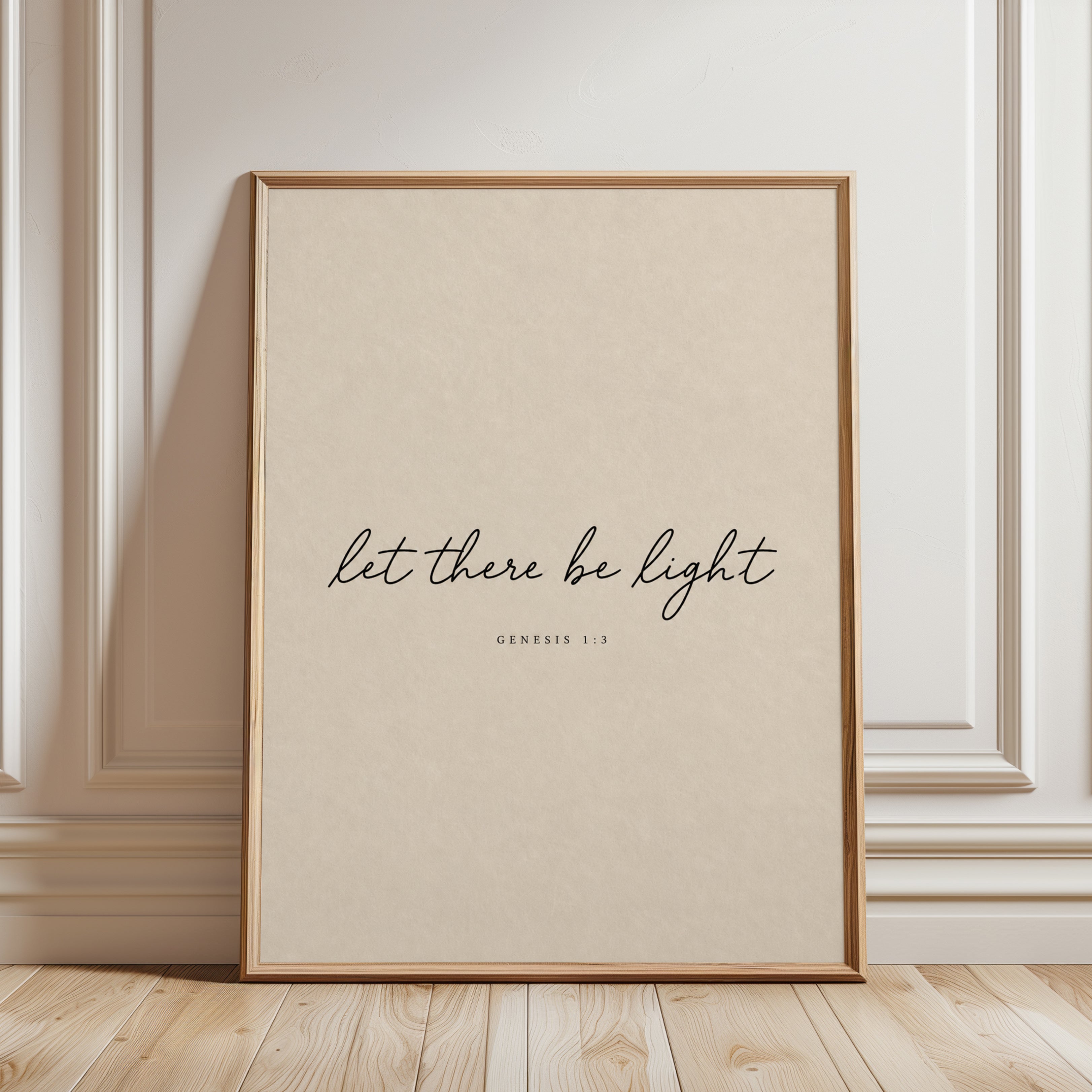 Scripture Wall Art: Let There Be Light - framed detail
