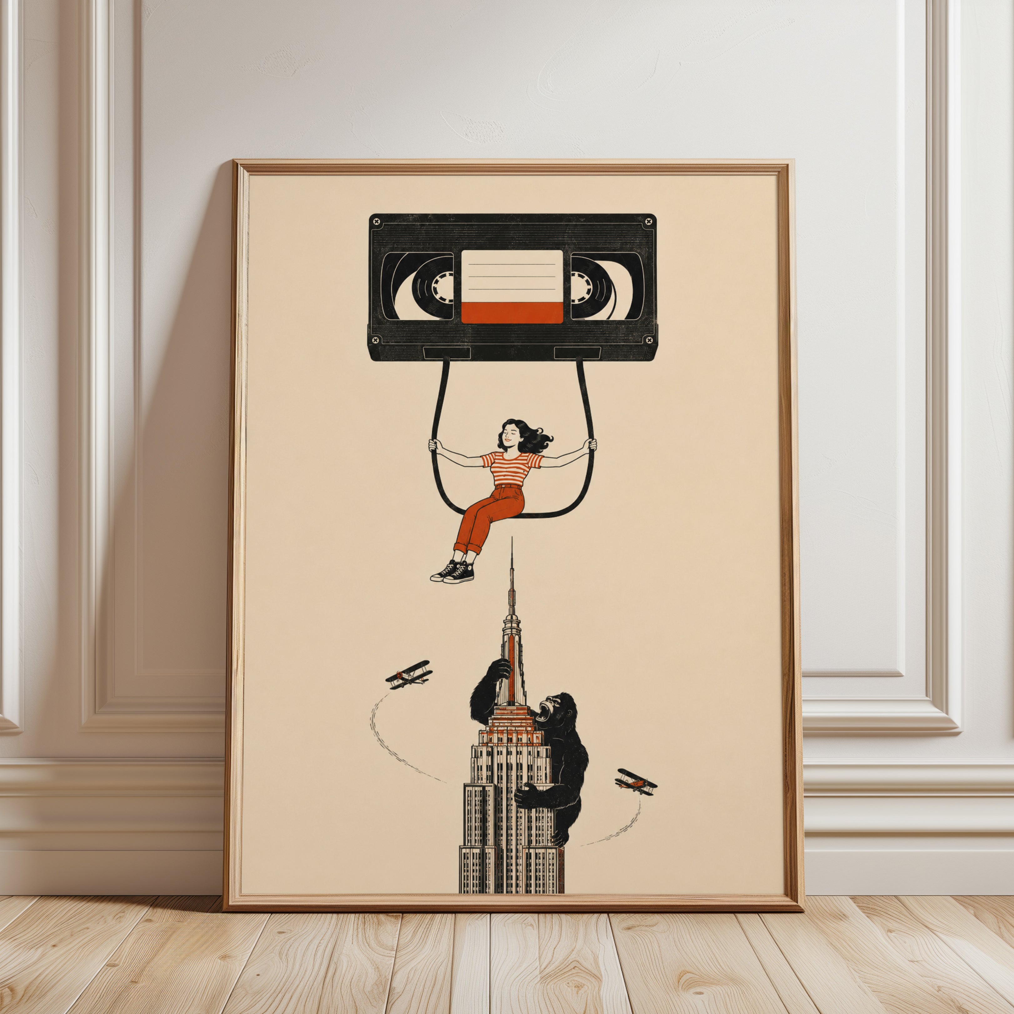 Retro Music Art Print - framed detail