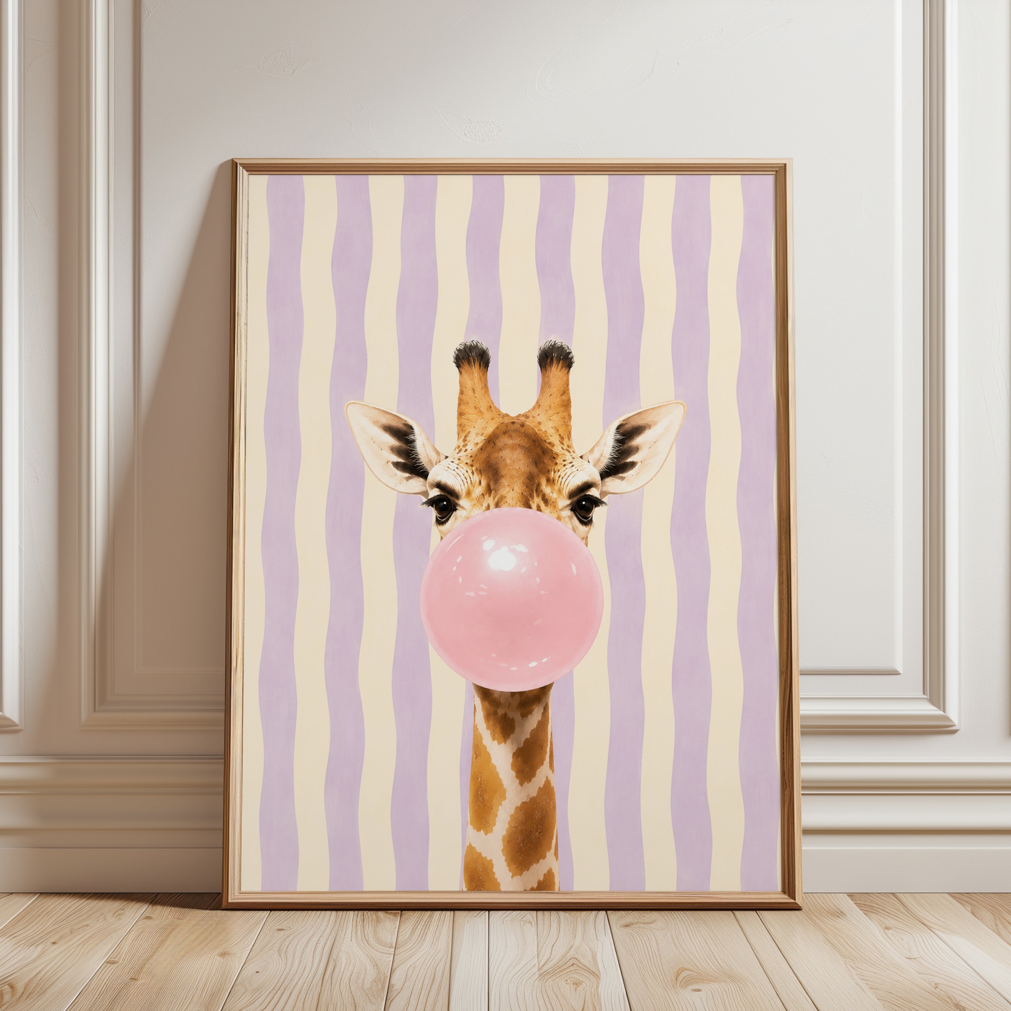 Giraffe Nursery Wall Art - framed detail