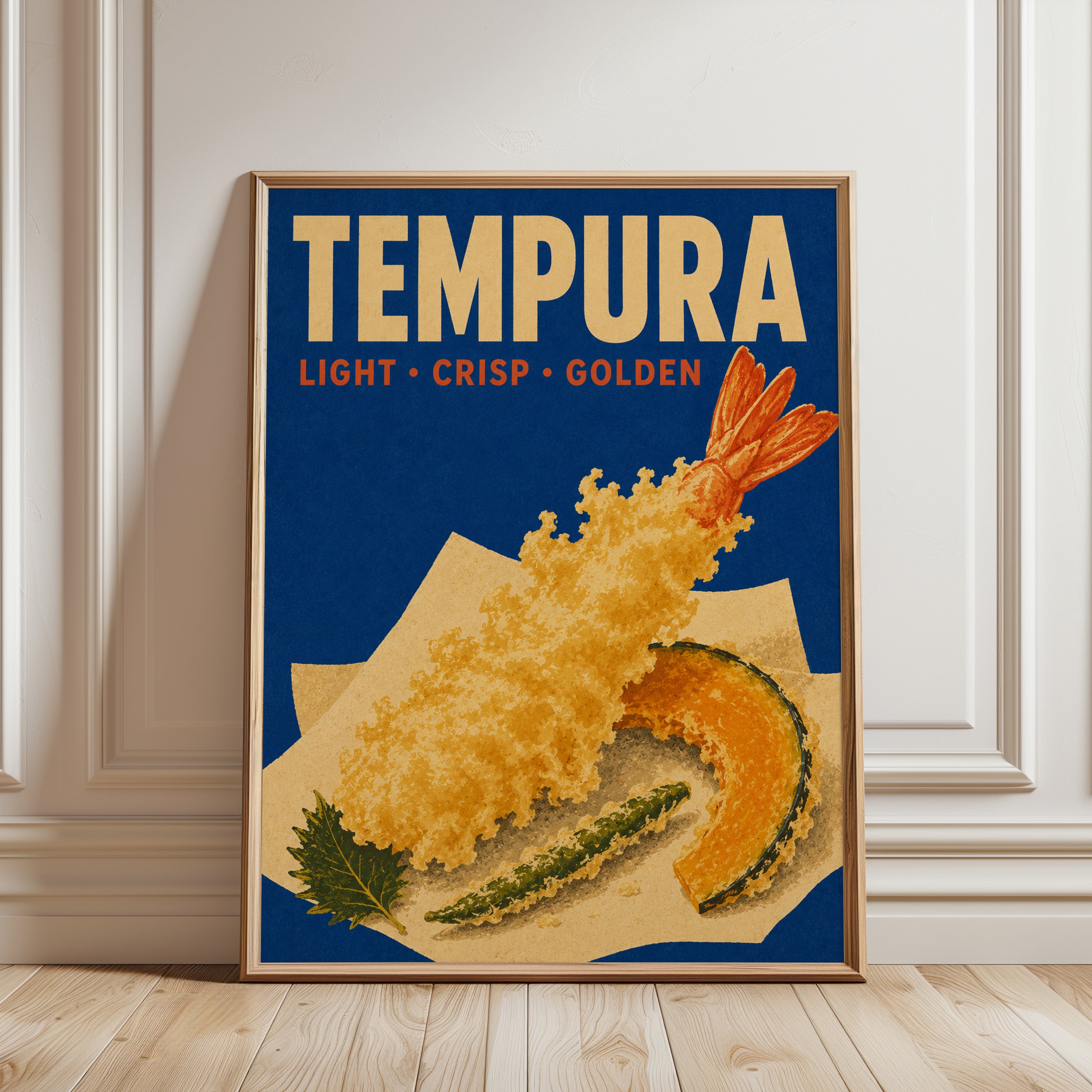 Tempura Kitchen Wall Art – Japanese Food Print - framed detail