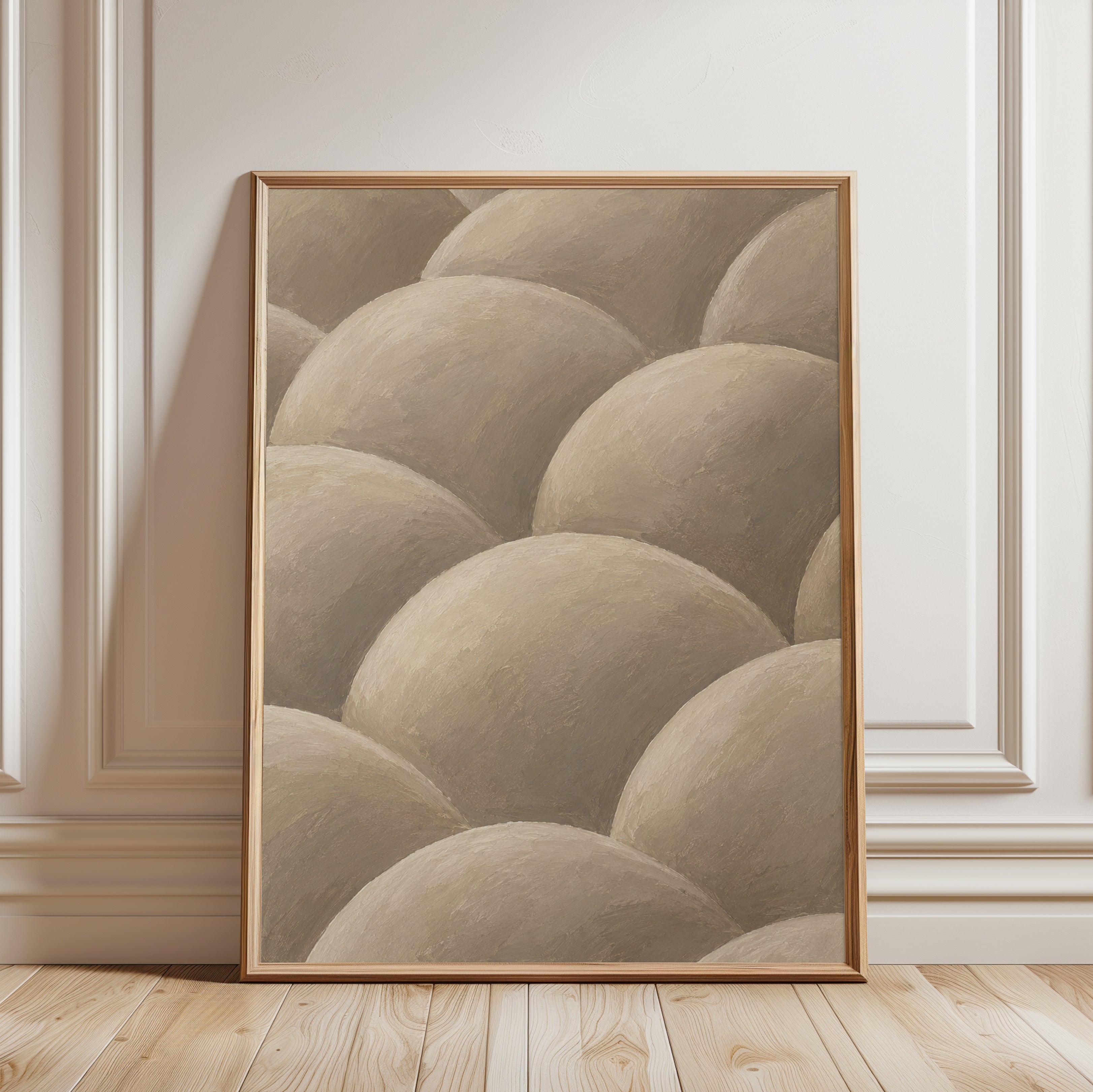 Abstract Arch Wall Art – Neutral Minimalist Print - framed detail