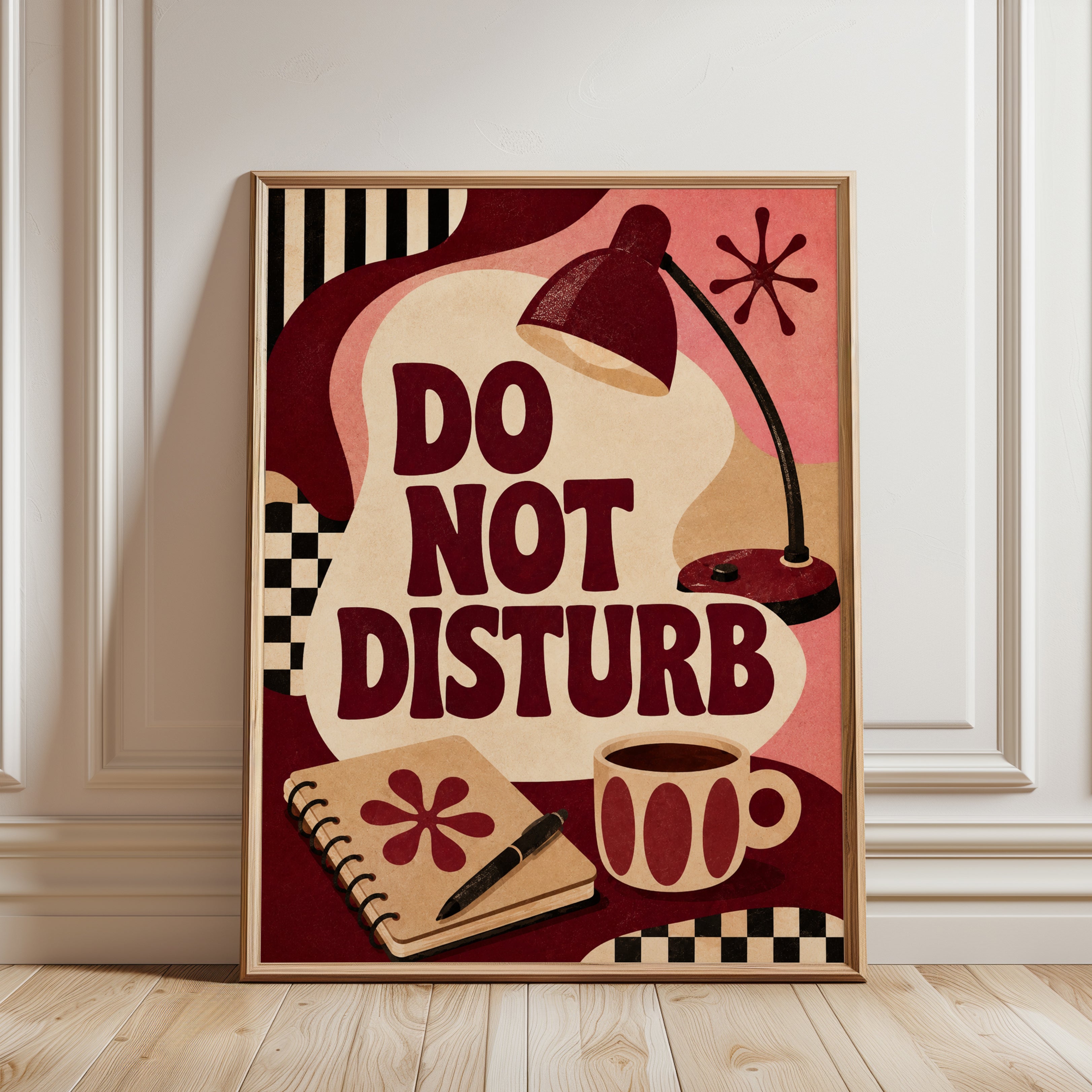 Mid-Century Wall Art: Do Not Disturb – Desk Lamp - framed detail