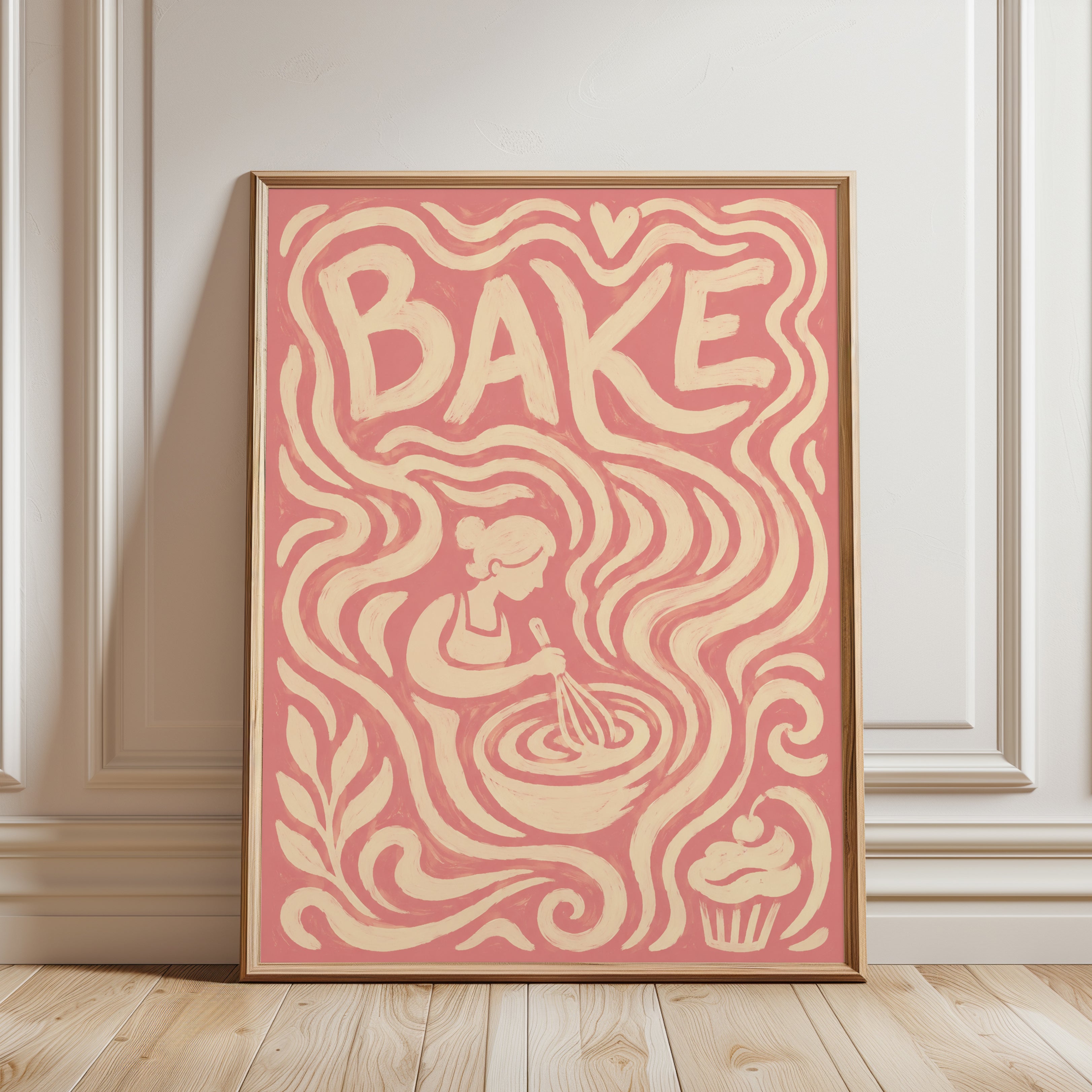 Baking Wall Art – Kitchen Typography Print - framed detail