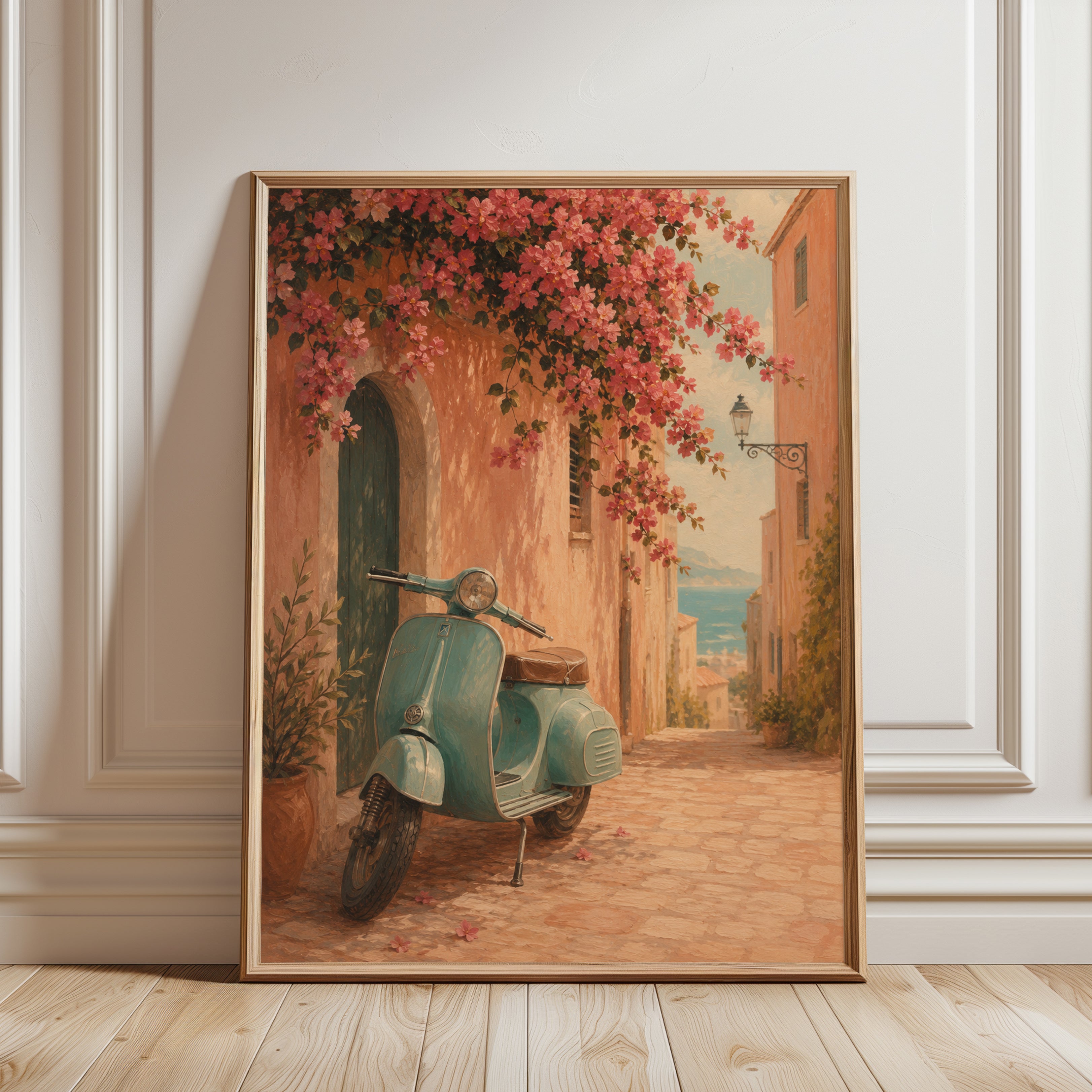 Italian Coastal Wall Art - framed detail