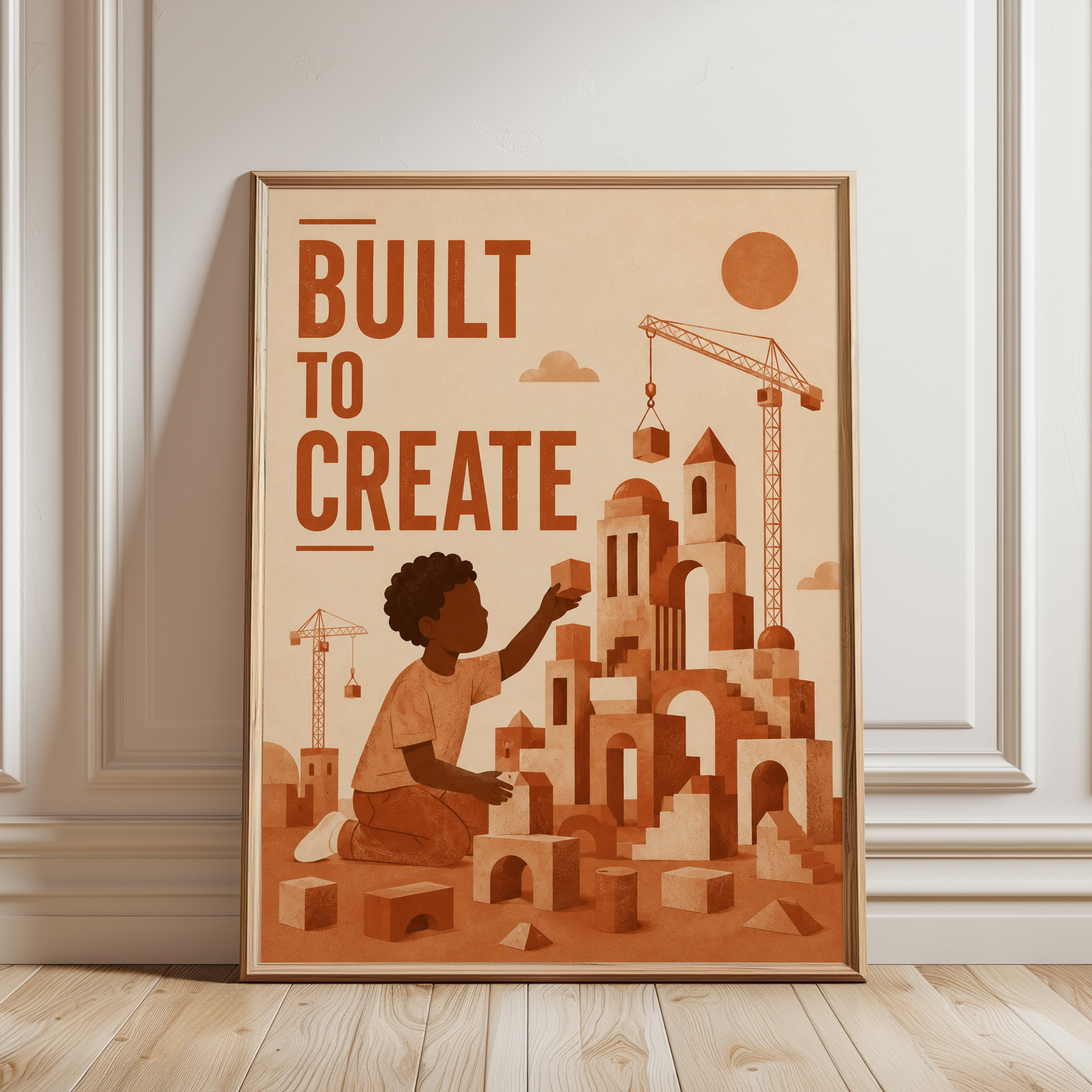 Kids Room Wall Art – Built To Create Print - framed detail