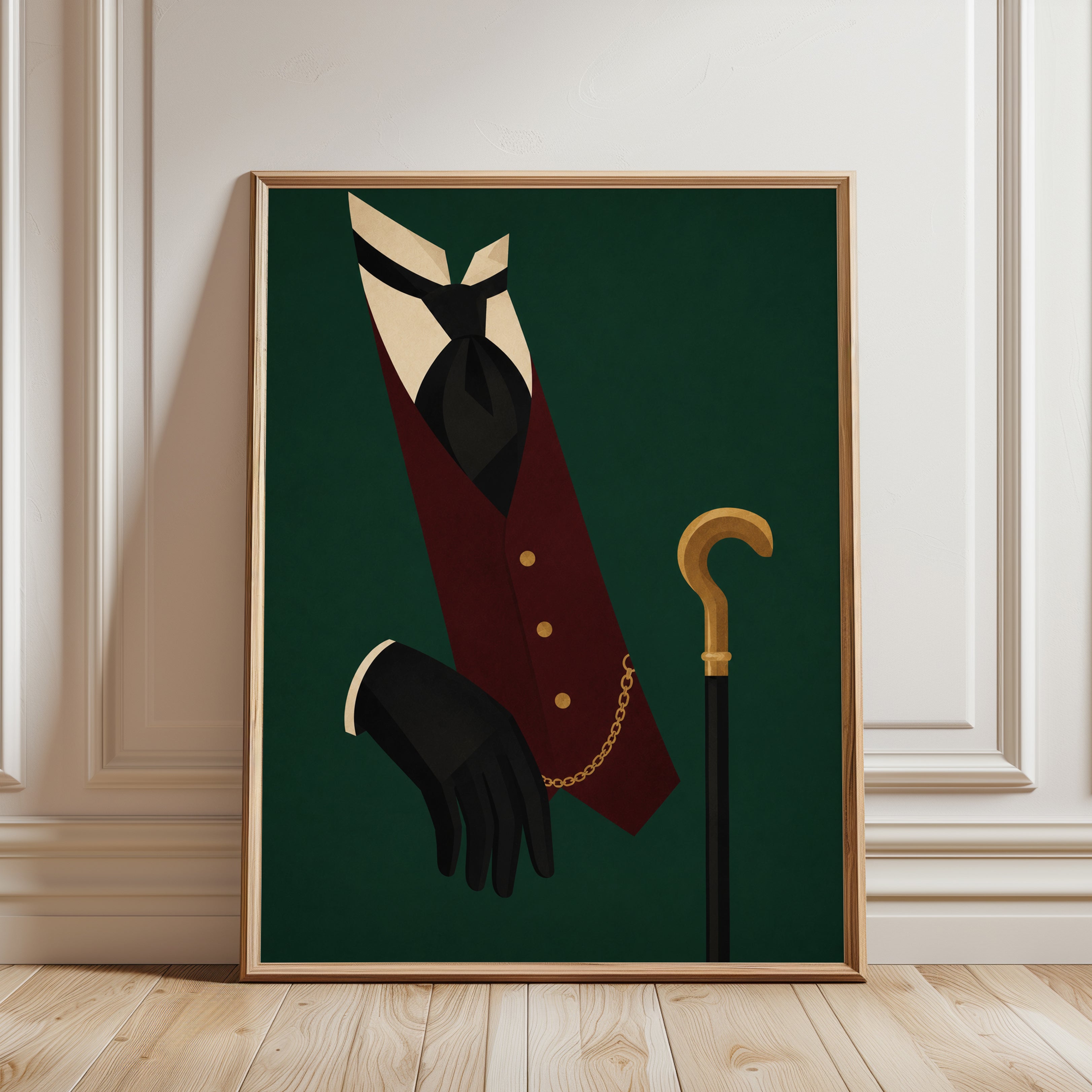 Gentleman Wall Art – Vintage Fashion Print - framed detail