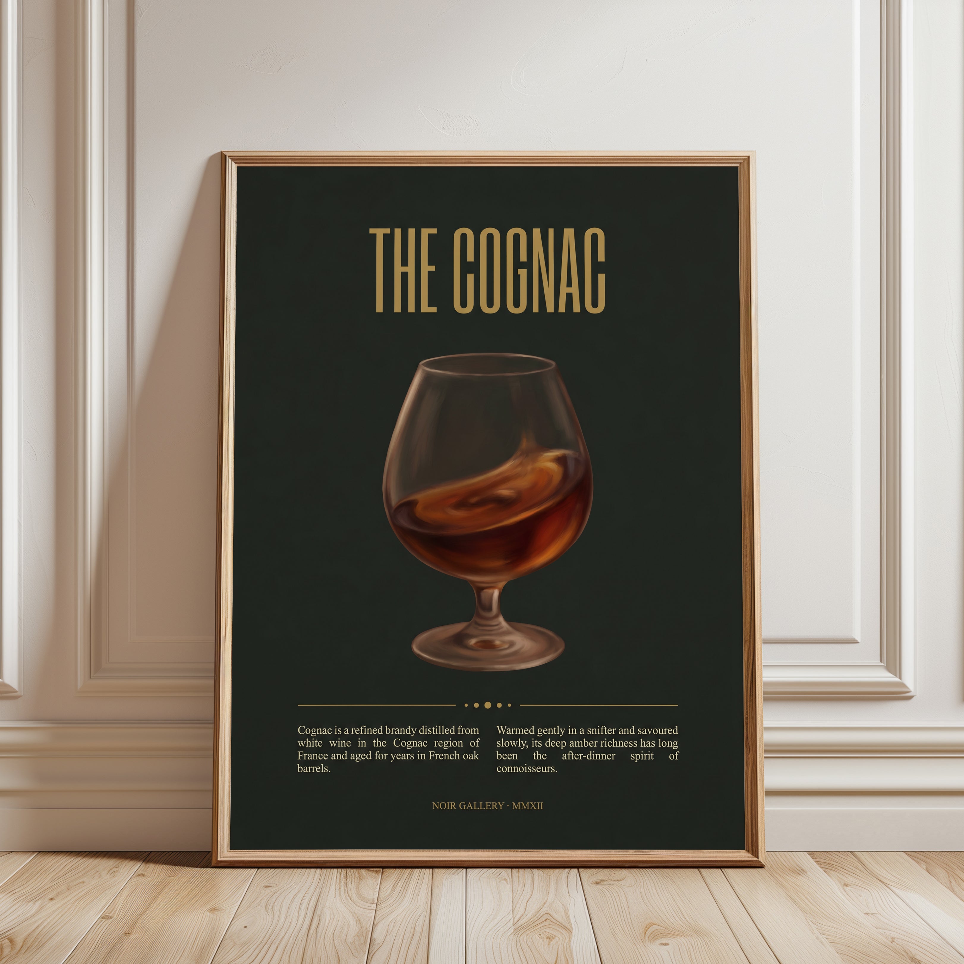 Cognac Print – Vintage Bar Cart Art Deco Poster - framed detail