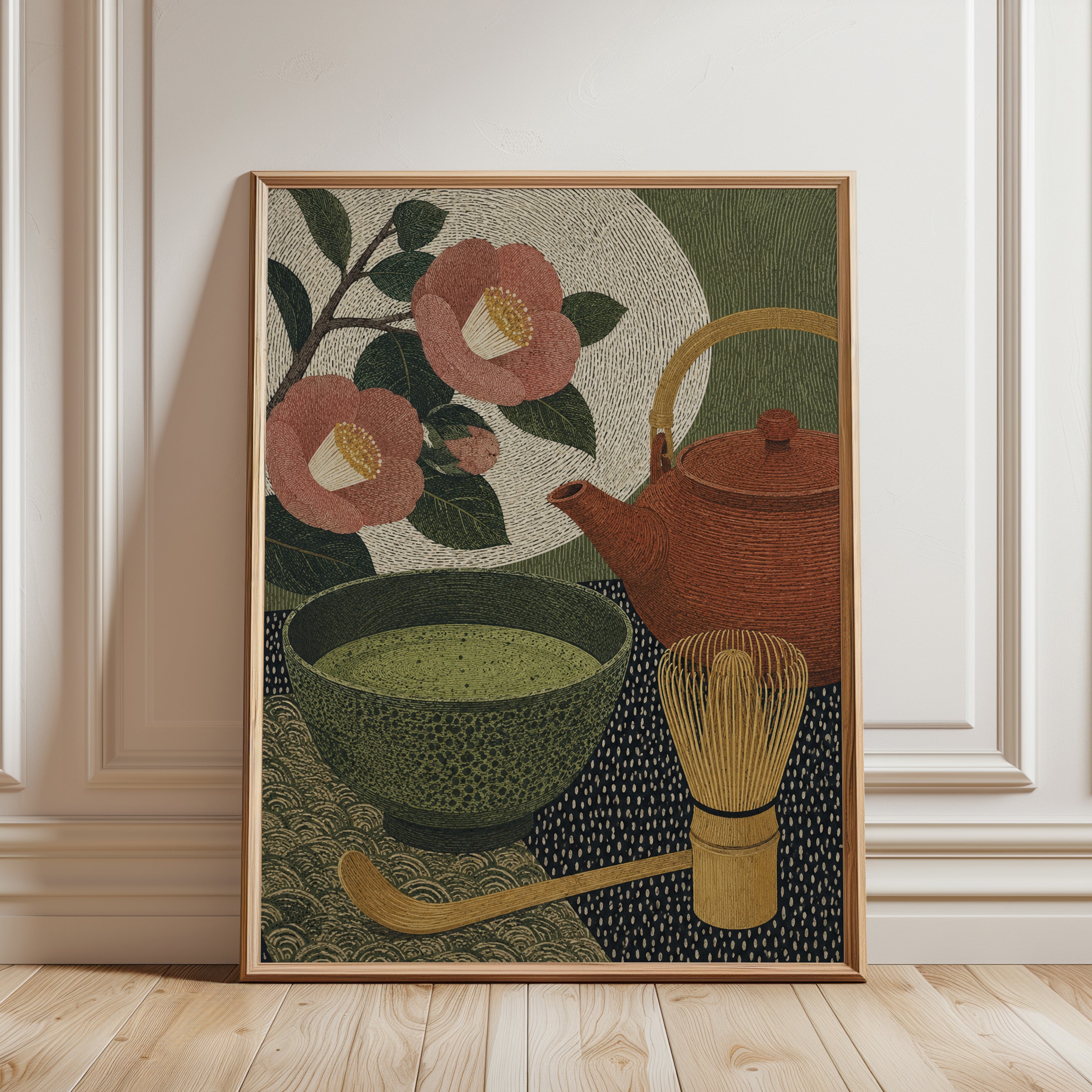 Japanese Tea Ceremony Art – Matcha Print - framed detail