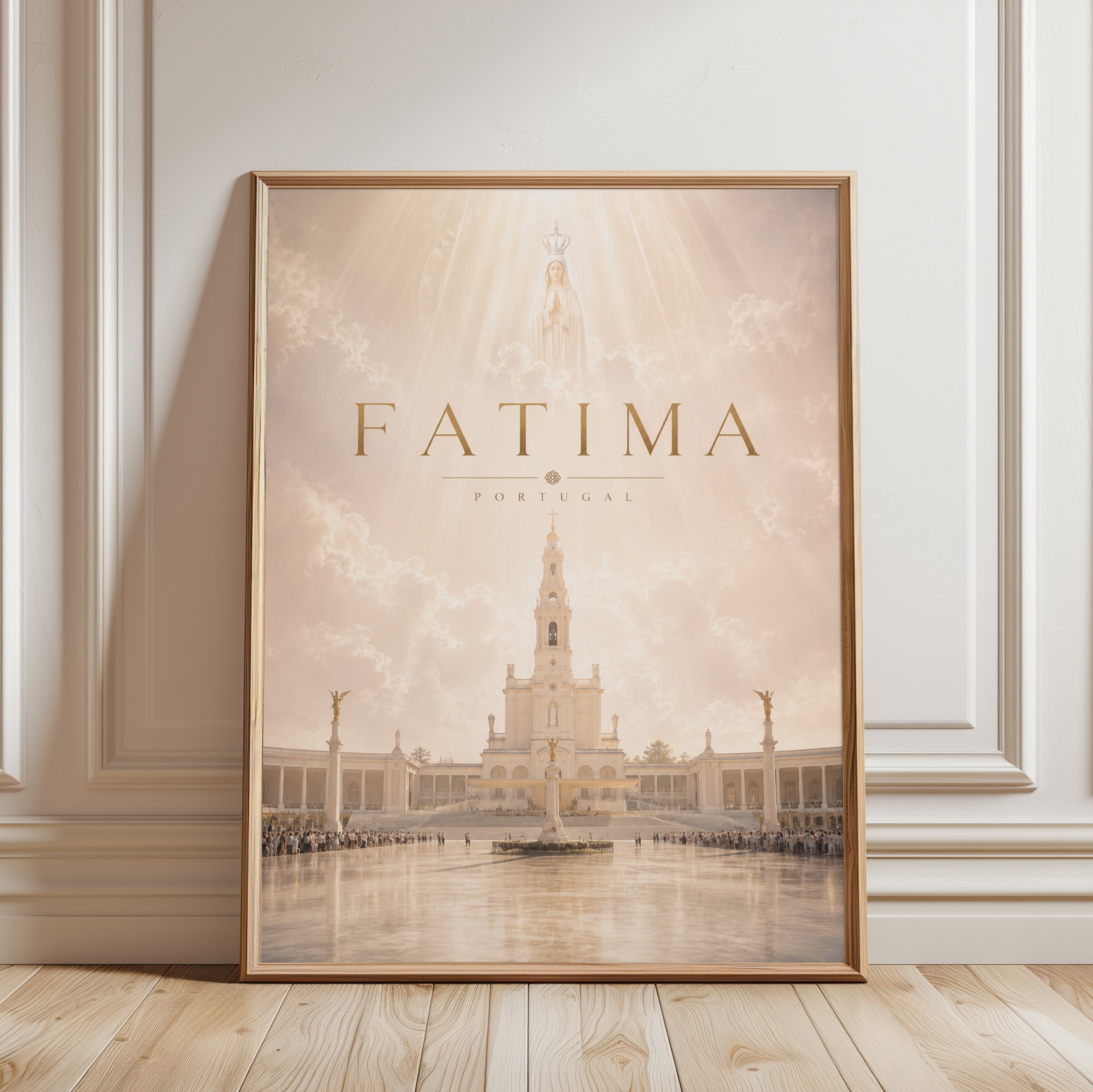 Portugal Travel Poster – Fatima Print - framed detail