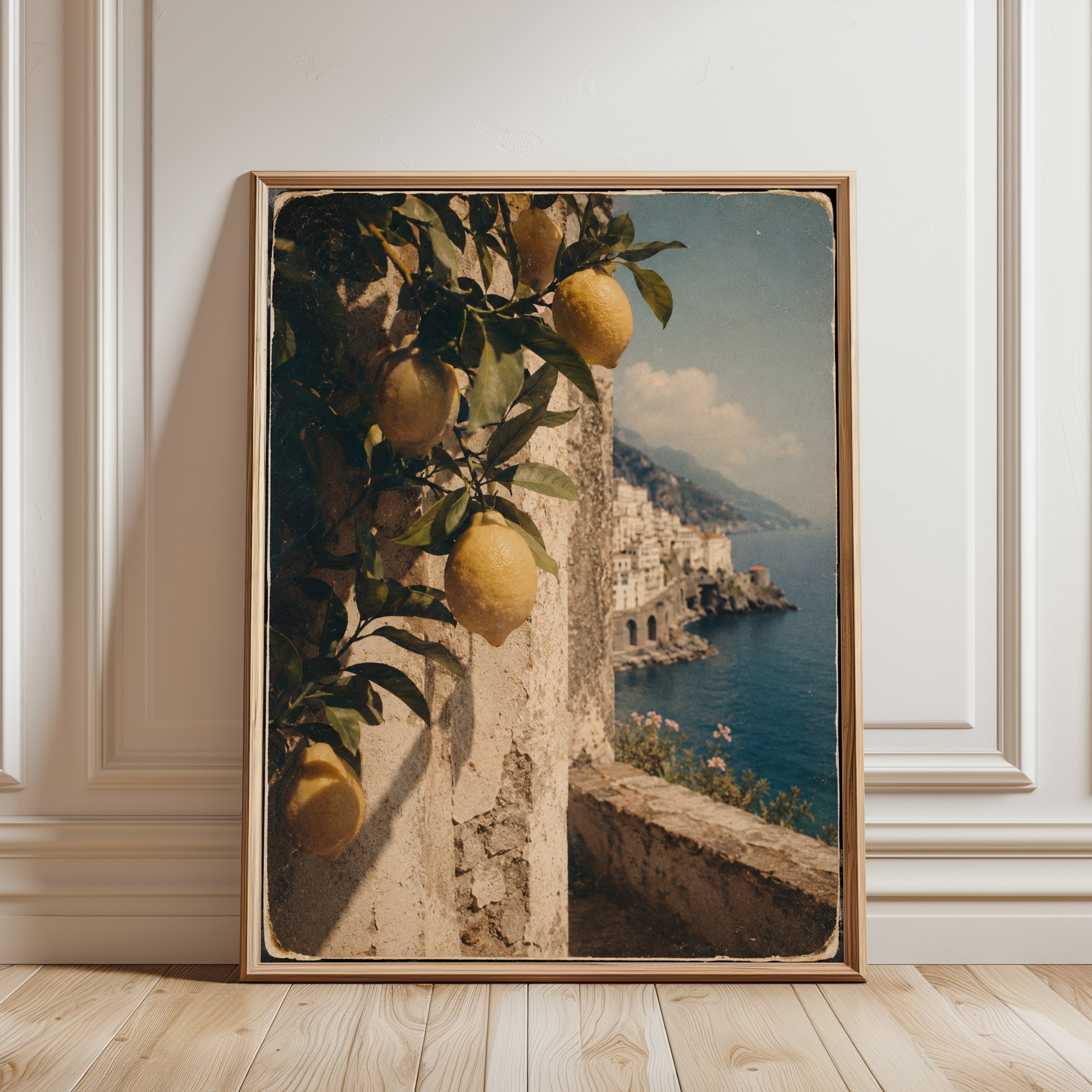 Italian Lemon Wall Art - framed detail