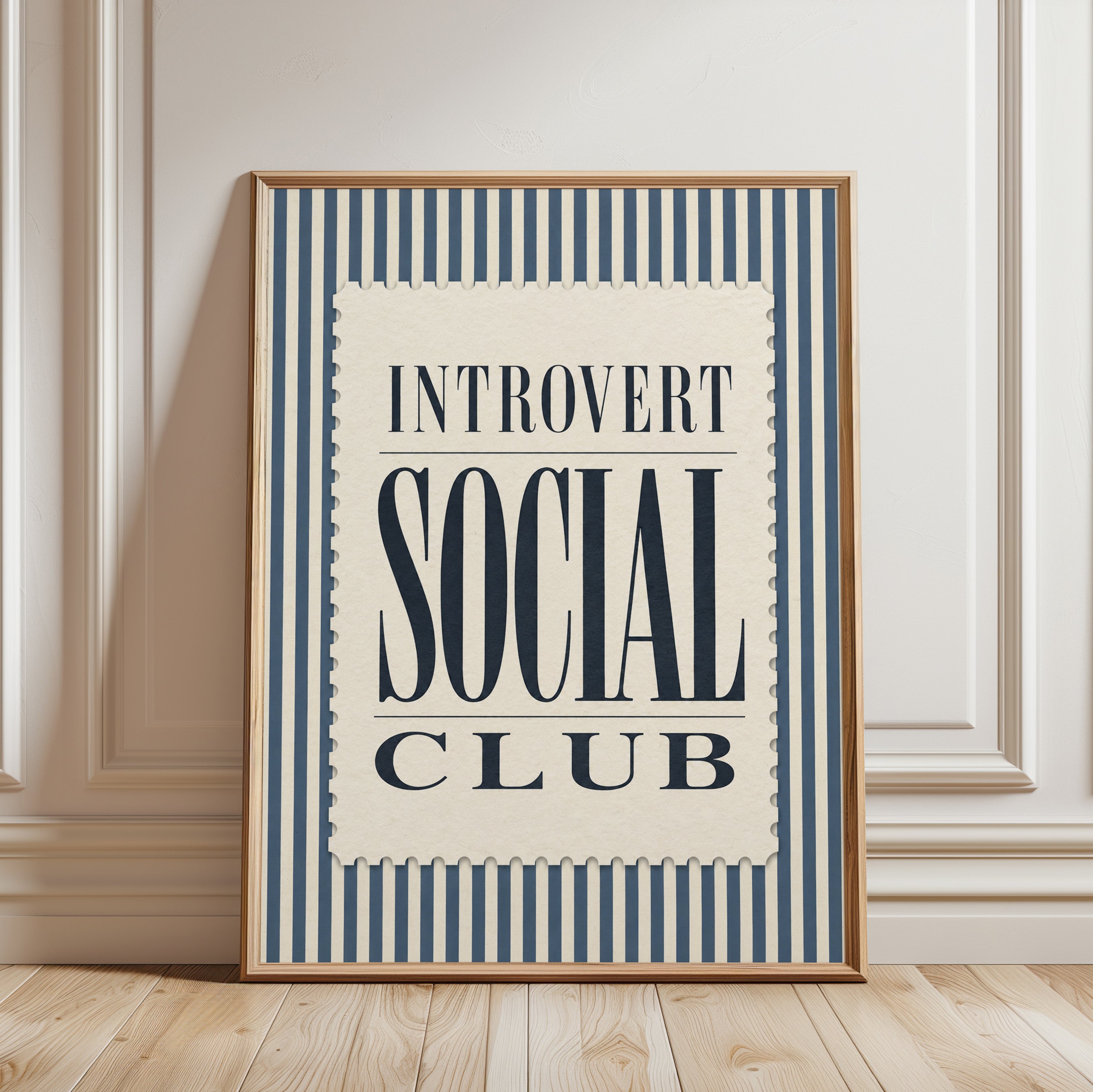 Introvert Wall Art – Introvert Social Club Print - framed detail