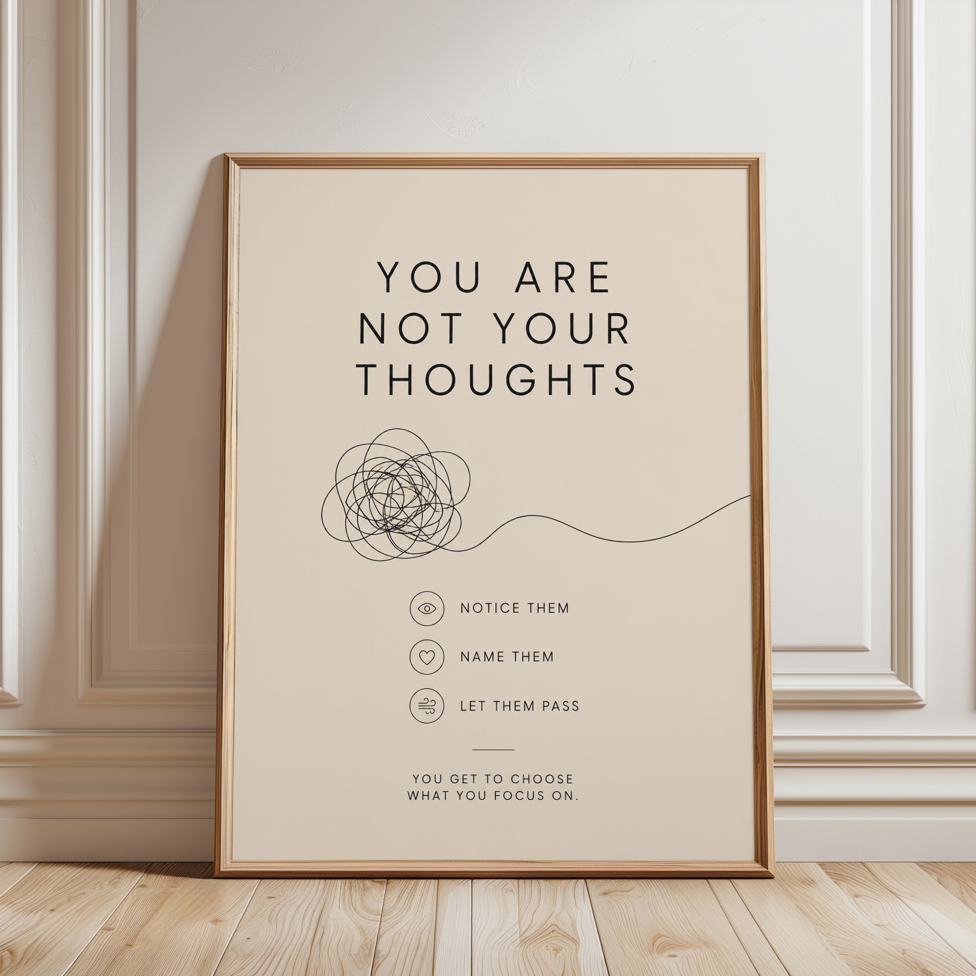 Mindfulness Typography Print - framed detail
