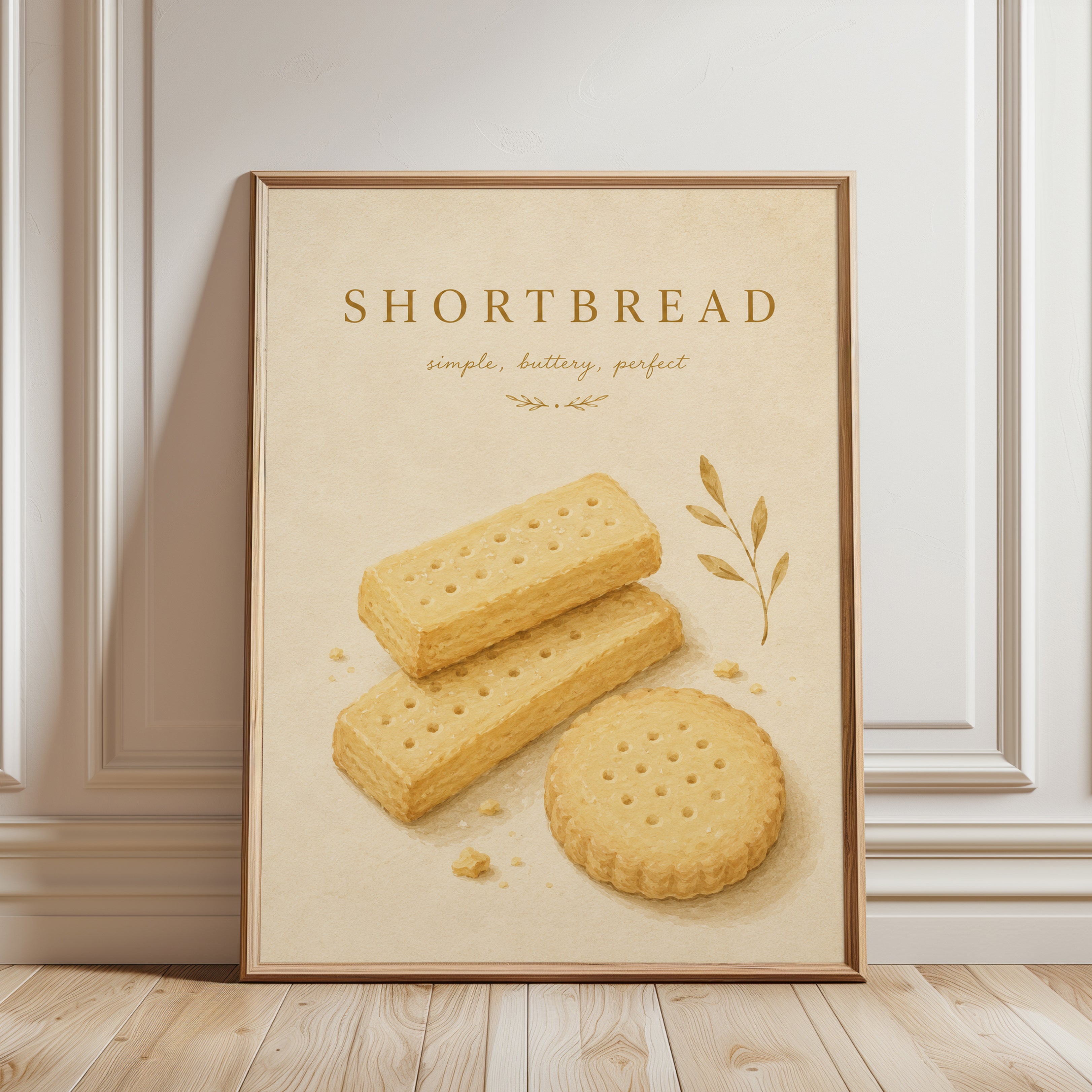 Kitchen Wall Art – Shortbread Print - framed detail