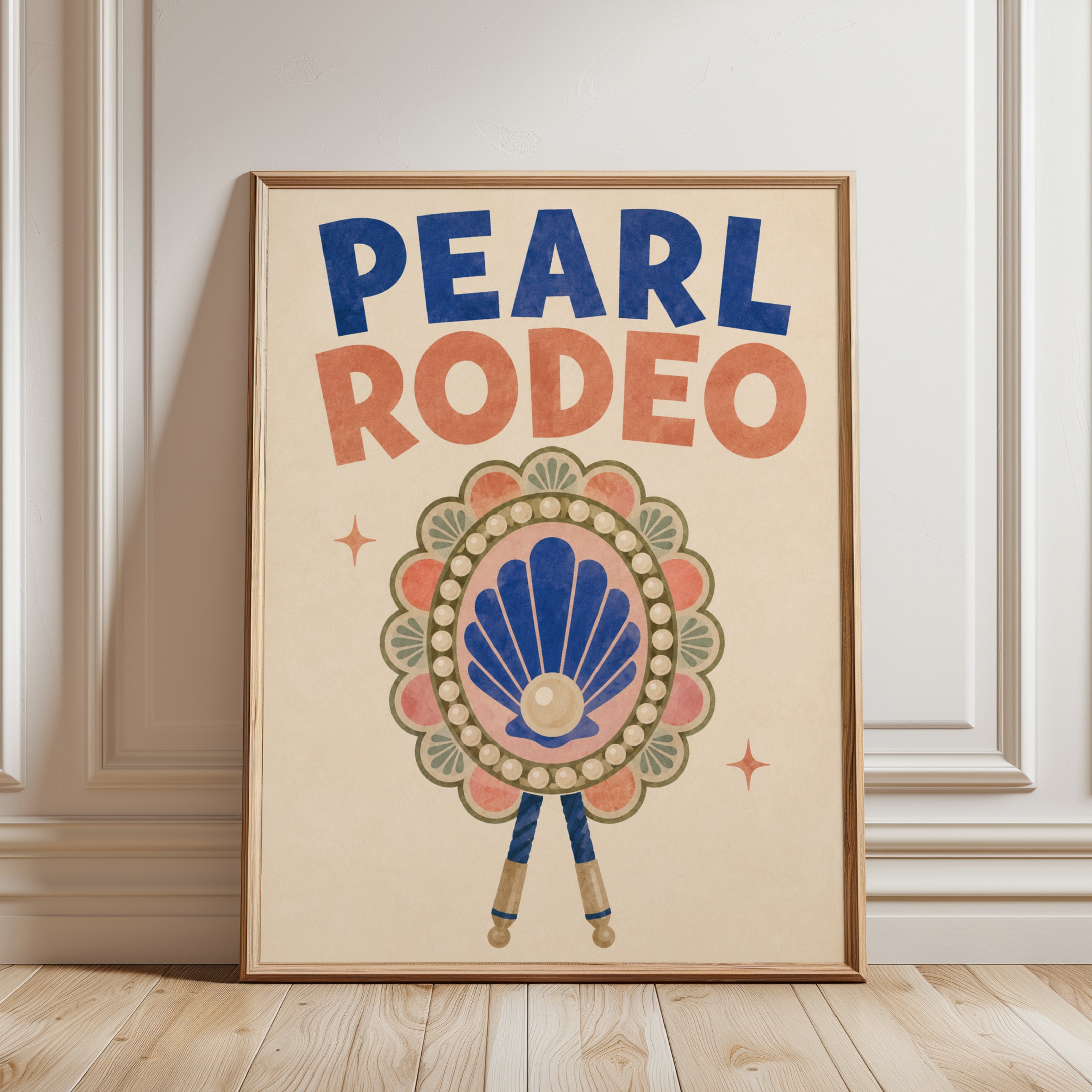 Rodeo Wall Art – Vintage Western Poster - framed detail