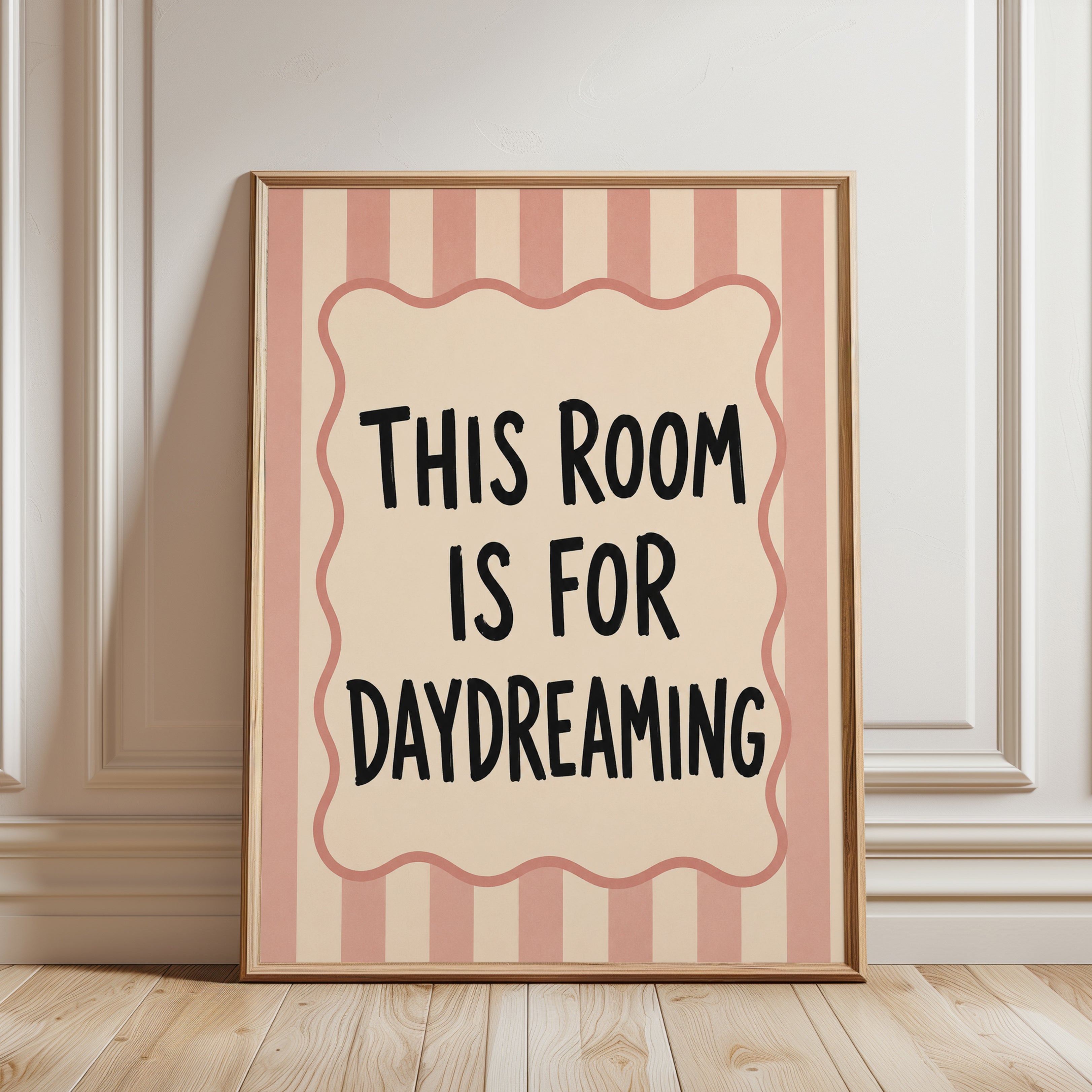 Daydreaming Quote Print: Whimsical Typography Art (Bedroom Decor) - framed detail