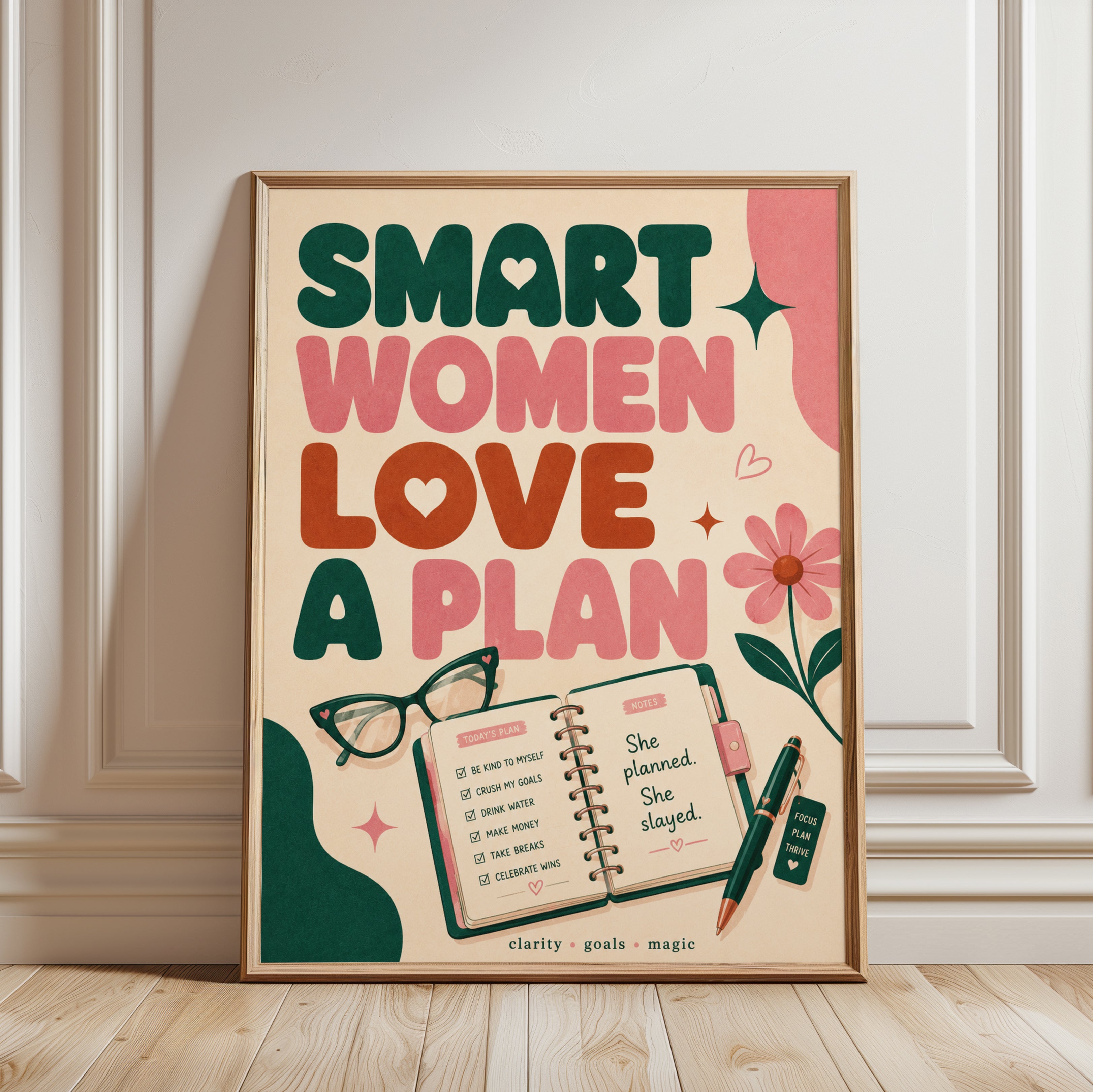 Empowerment Wall Decor: Retro Typography - framed detail