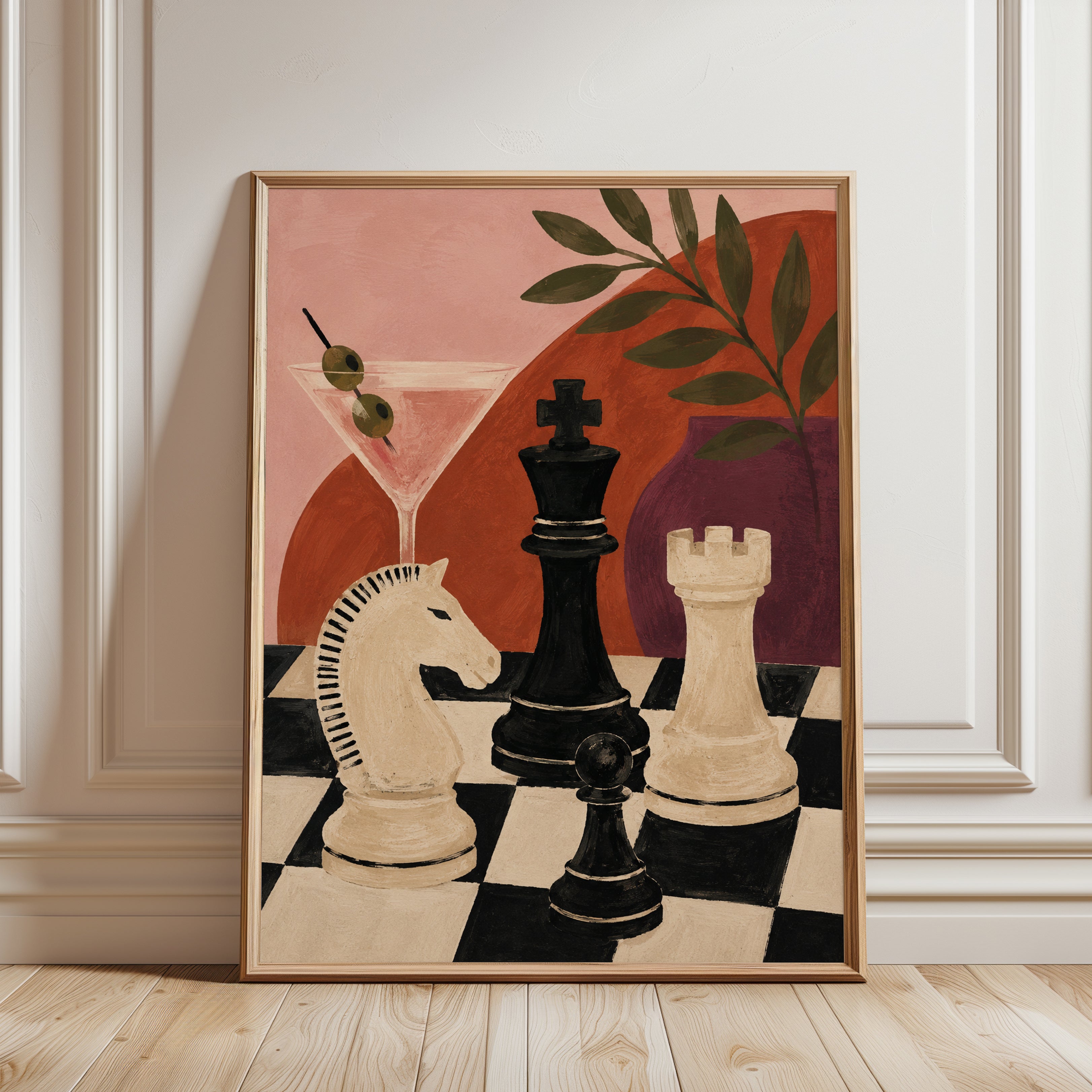 Chess Wall Art – Still Life Print - framed detail