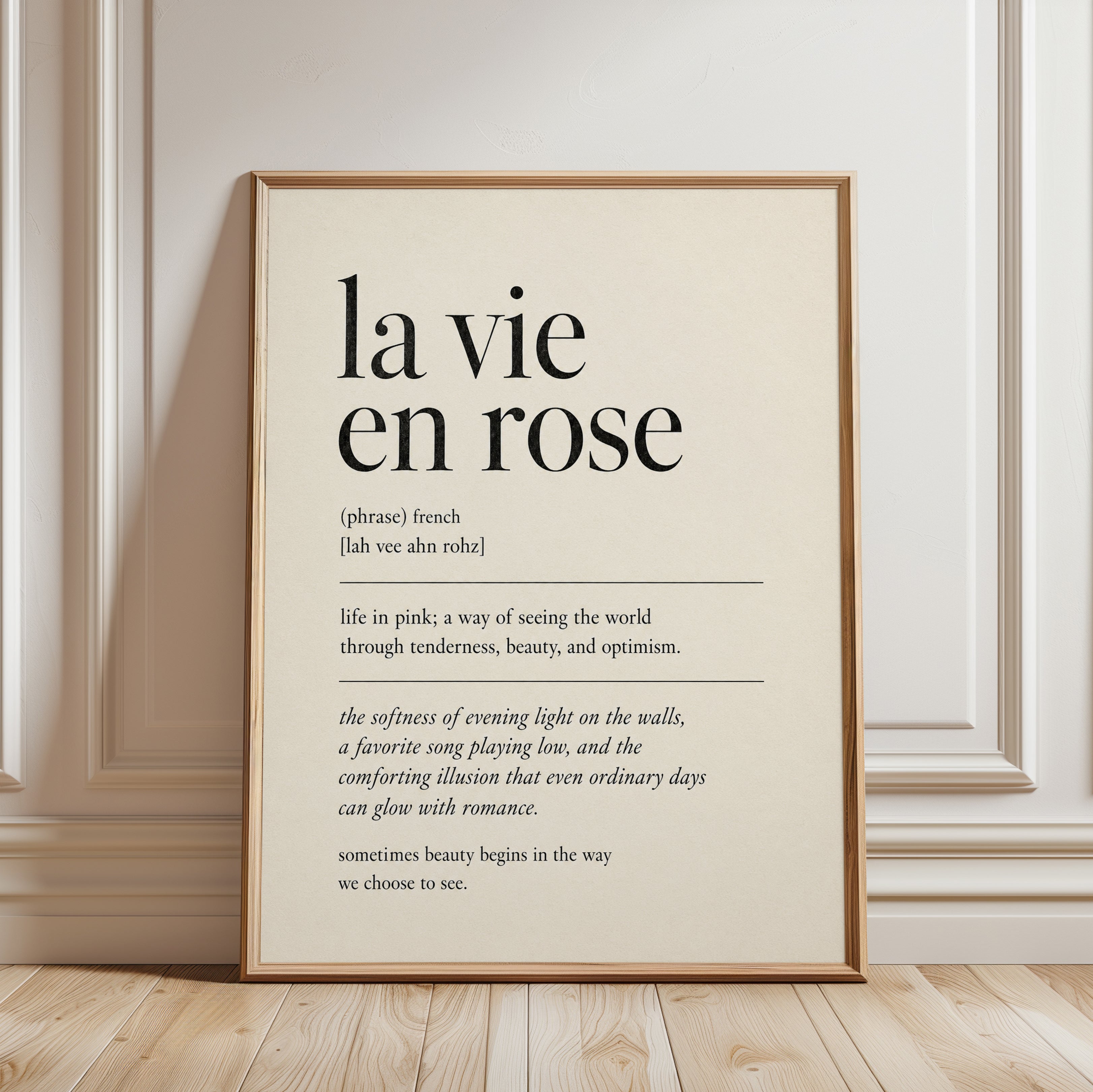 French Wall Art - framed detail