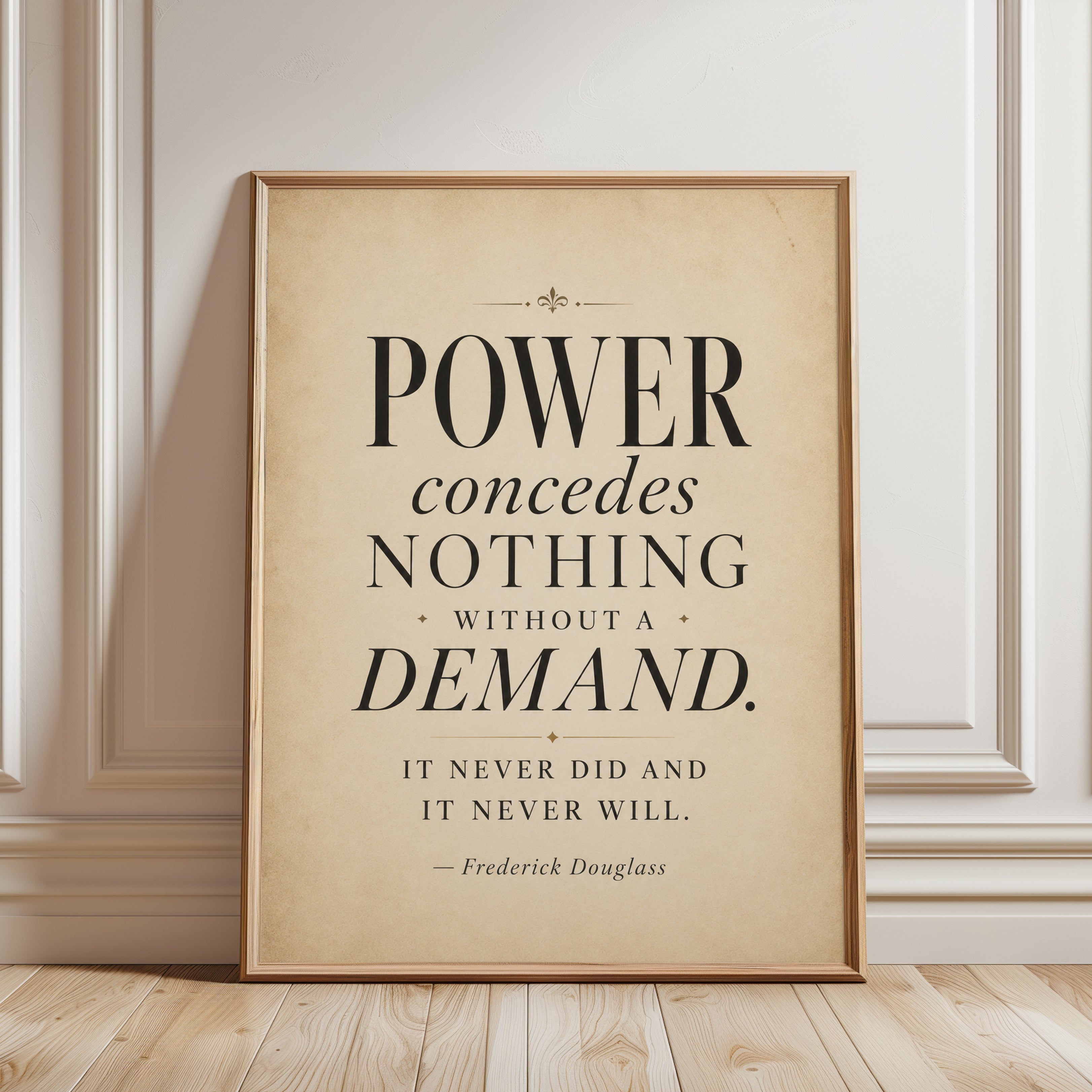 Frederick Douglass Quote - framed detail